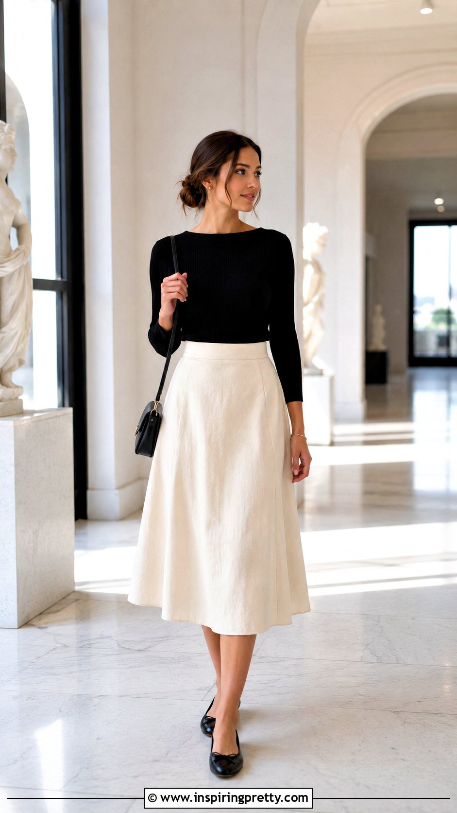 Boatneck Top With A Line Skirt - 50 Tops For Women Stylish Classy Ideas