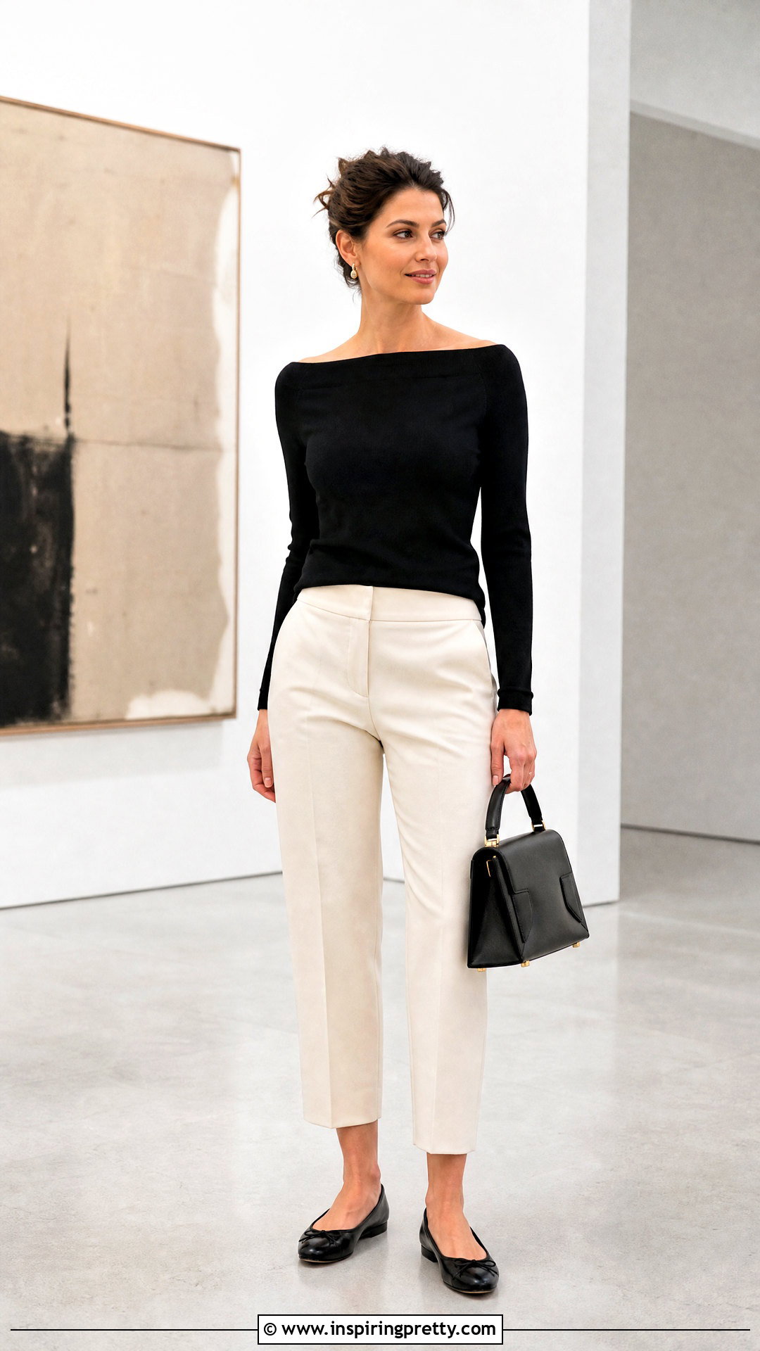 Boatneck Top With Cropped Pants - 50 trending tops for women