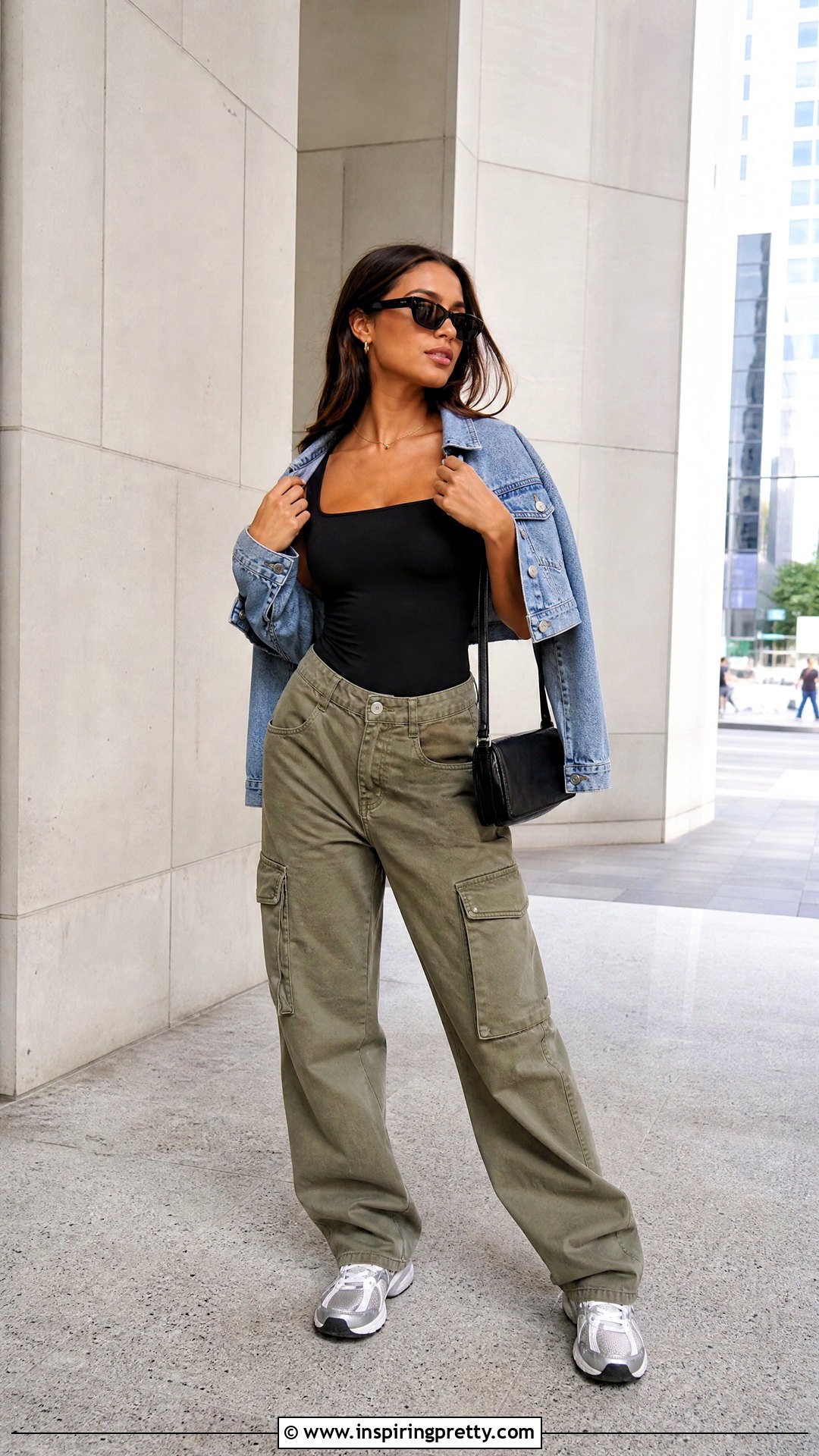 Bodysuit Top With Cargo Pants - 50 women's top