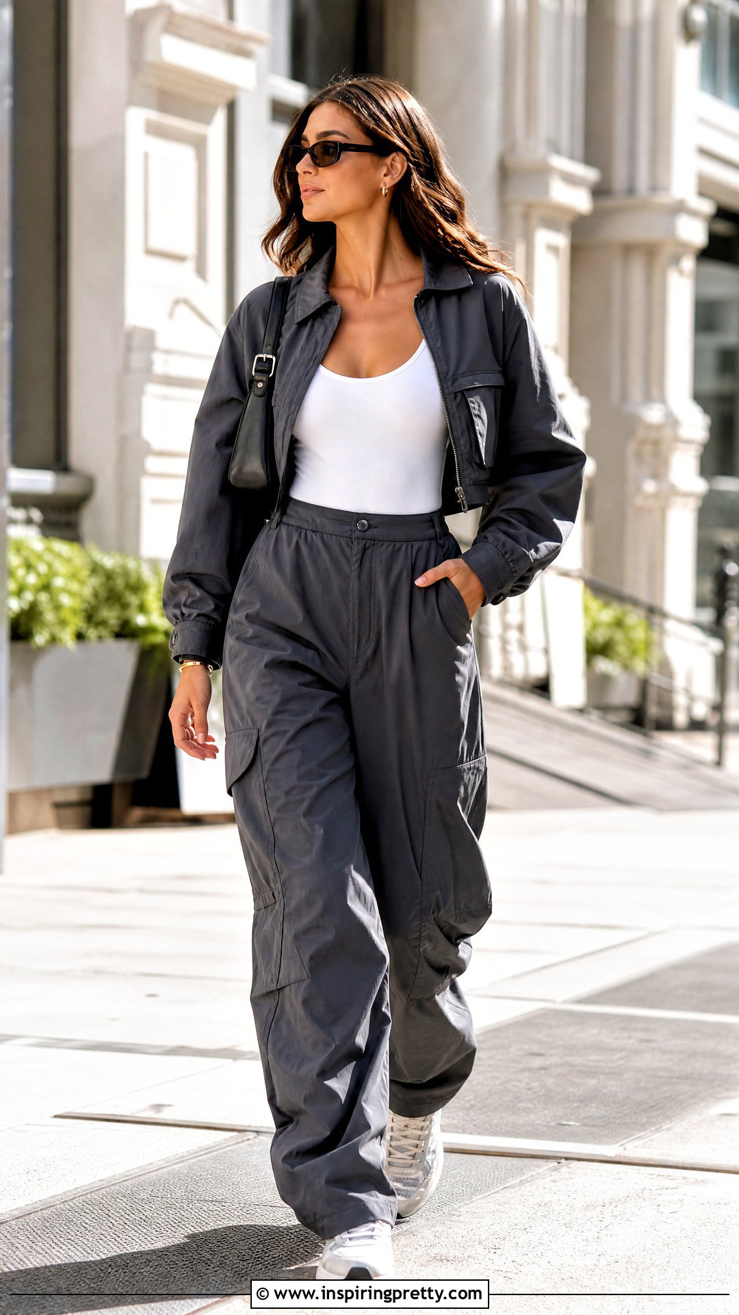 Bodysuit With Parachute Pants - 50 body top outfit ideas