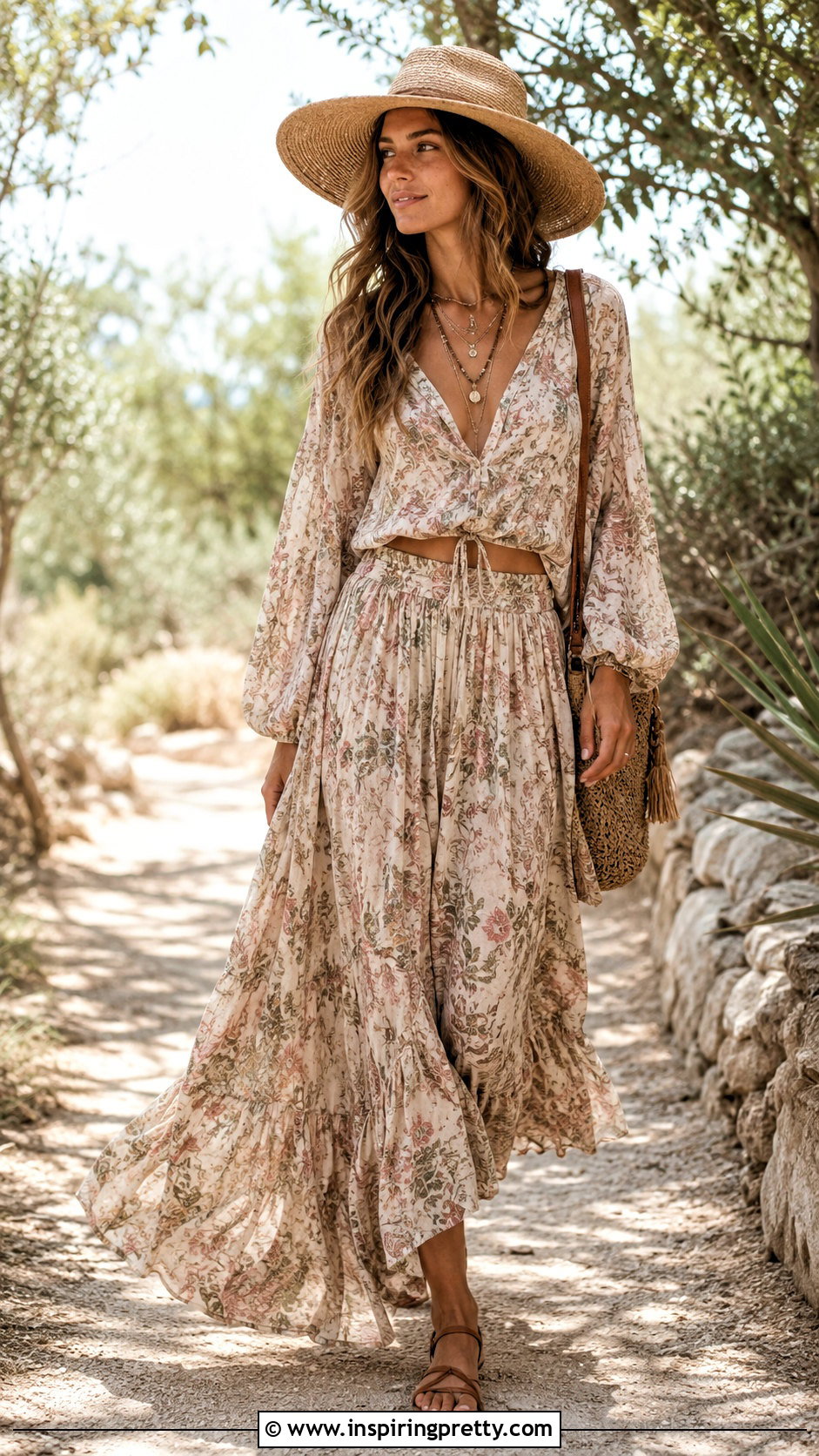Boho Blouse And Maxi Skirt Set - 50 two piece outfits skirt and tops