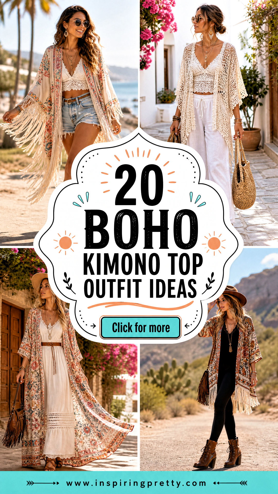 20 Boho Kimono Top Outfit Ideas for Relaxed Summer Style - 20 Boho Kimono Top Outfit Ideas for Relaxed Summer Style