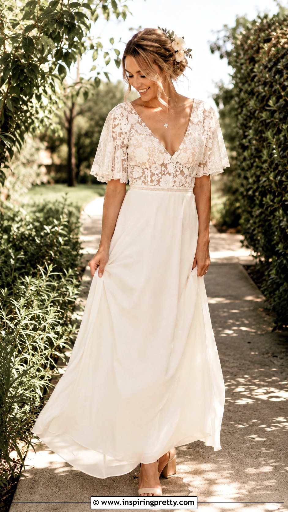 Boho Lace Bridal Top With Flowing Maxi Skirt - 20 Bridal Lace Top Separate outfit ideas