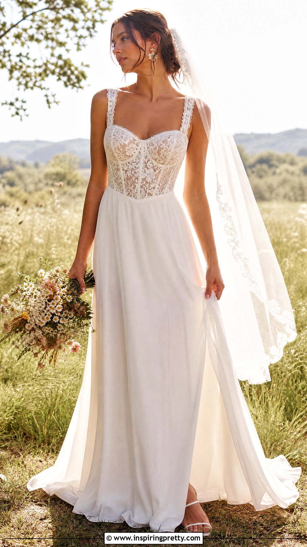Boho Lace Corset Wedding Dress - 50 corset top wedding dress outfit ideas