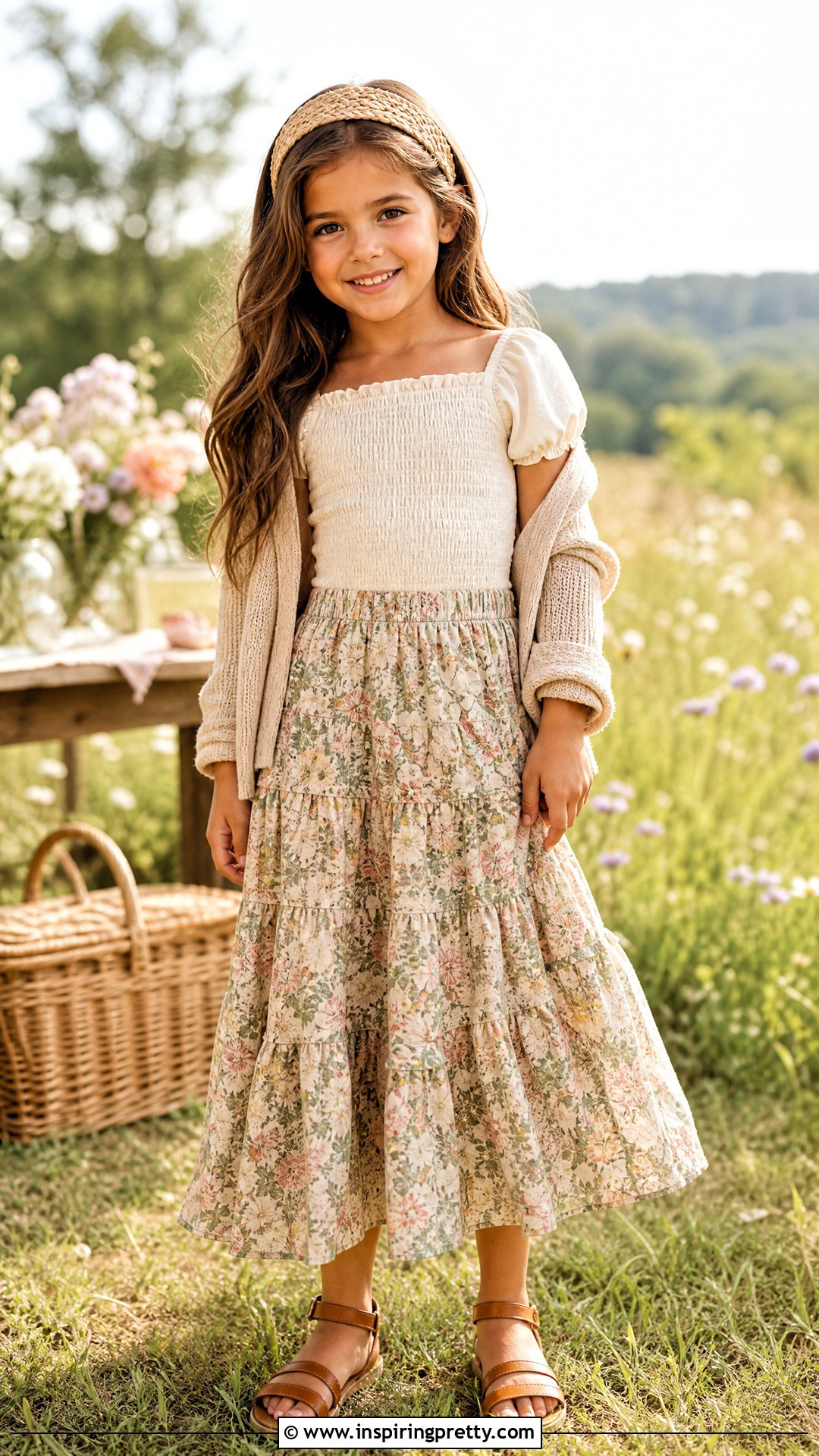 Boho Skirt With Smocked Top - 50 kids skirt top designs