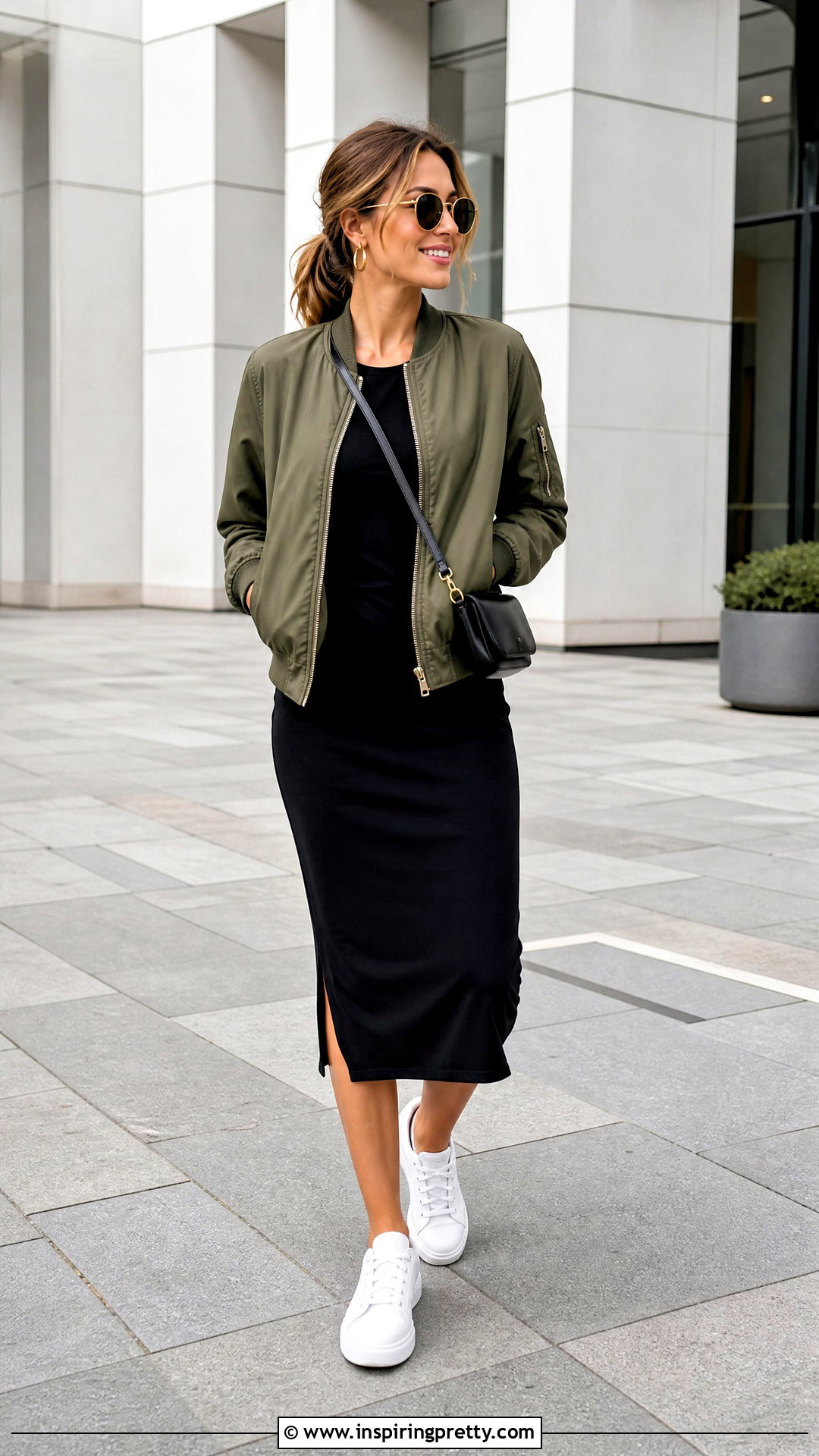 Bomber Jacket And Midi Dress Outfit - 50 top outfits