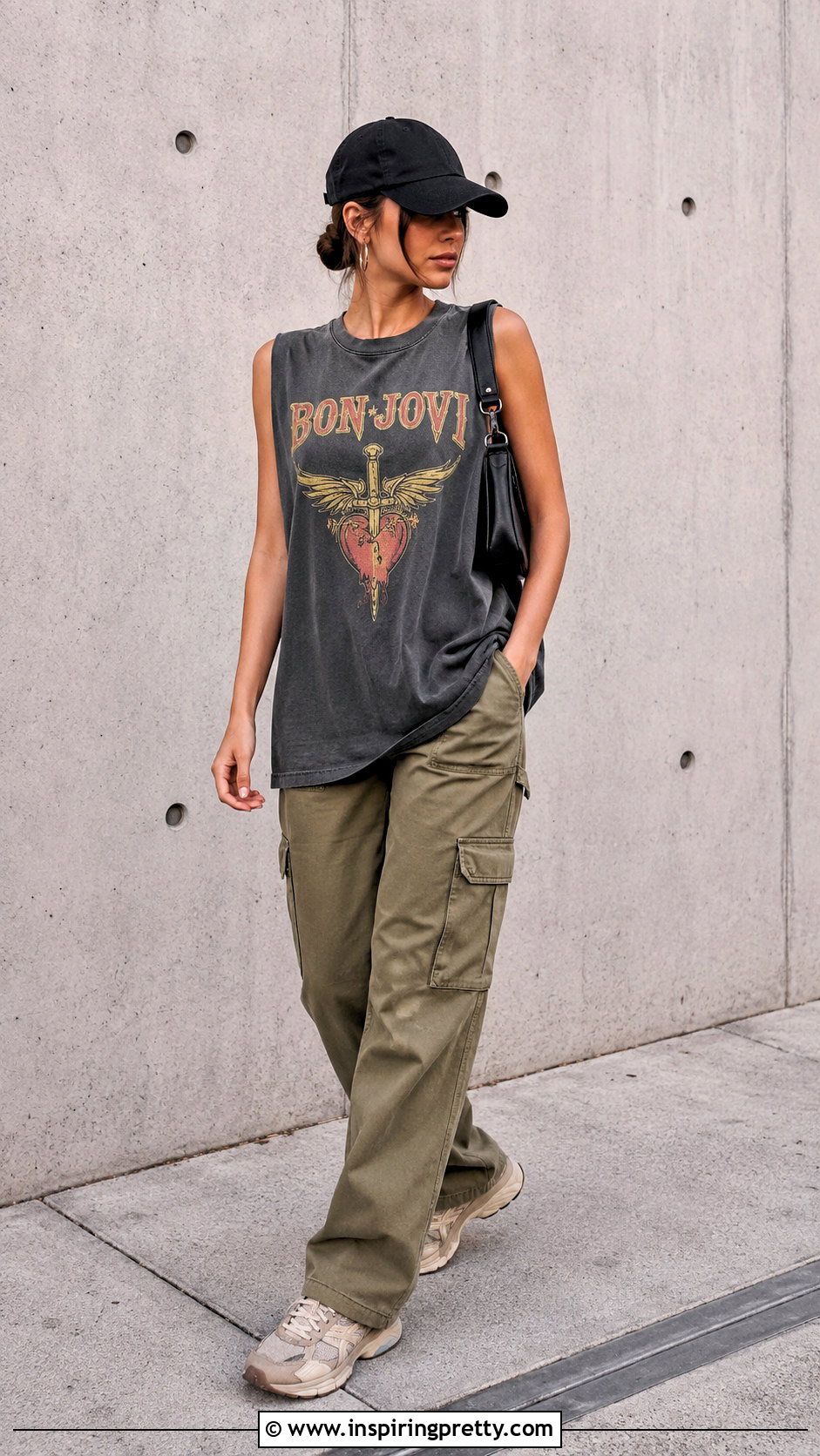 Bon Jovi Tank Top With Cargo Pants - 20 Bon Jovi Tank Top outfit ideas