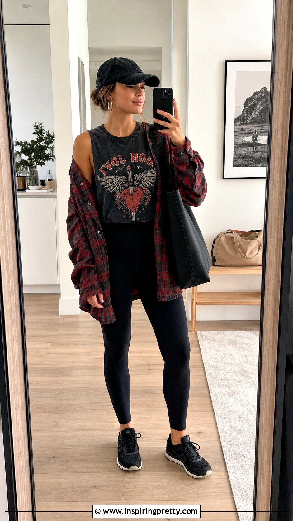 Bon Jovi Tank Top With Leggings And Flannel - 20 Bon Jovi Tank Top outfit ideas