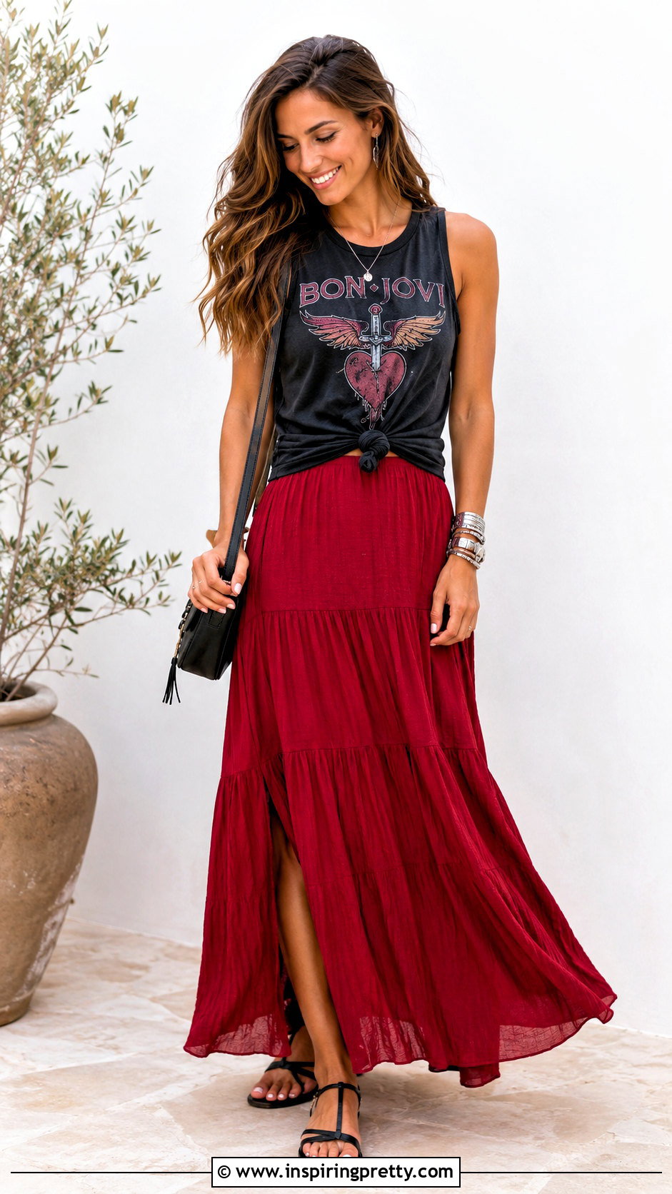 Bon Jovi Tank Top With Maxi Skirt - 20 Bon Jovi Tank Top outfit ideas