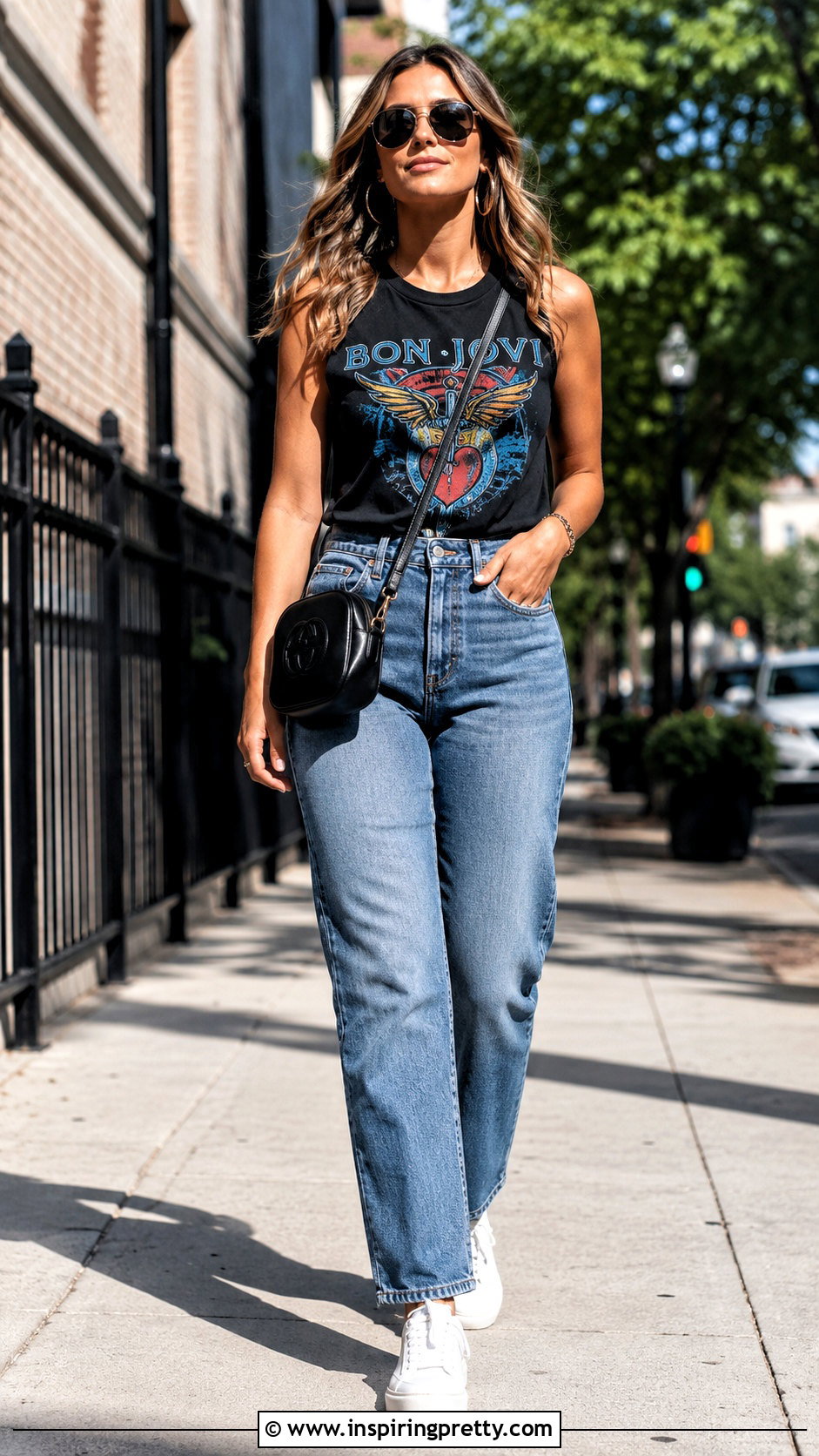 Bon Jovi Tank Top With Straight Leg Jeans - 20 Bon Jovi Tank Top outfit ideas