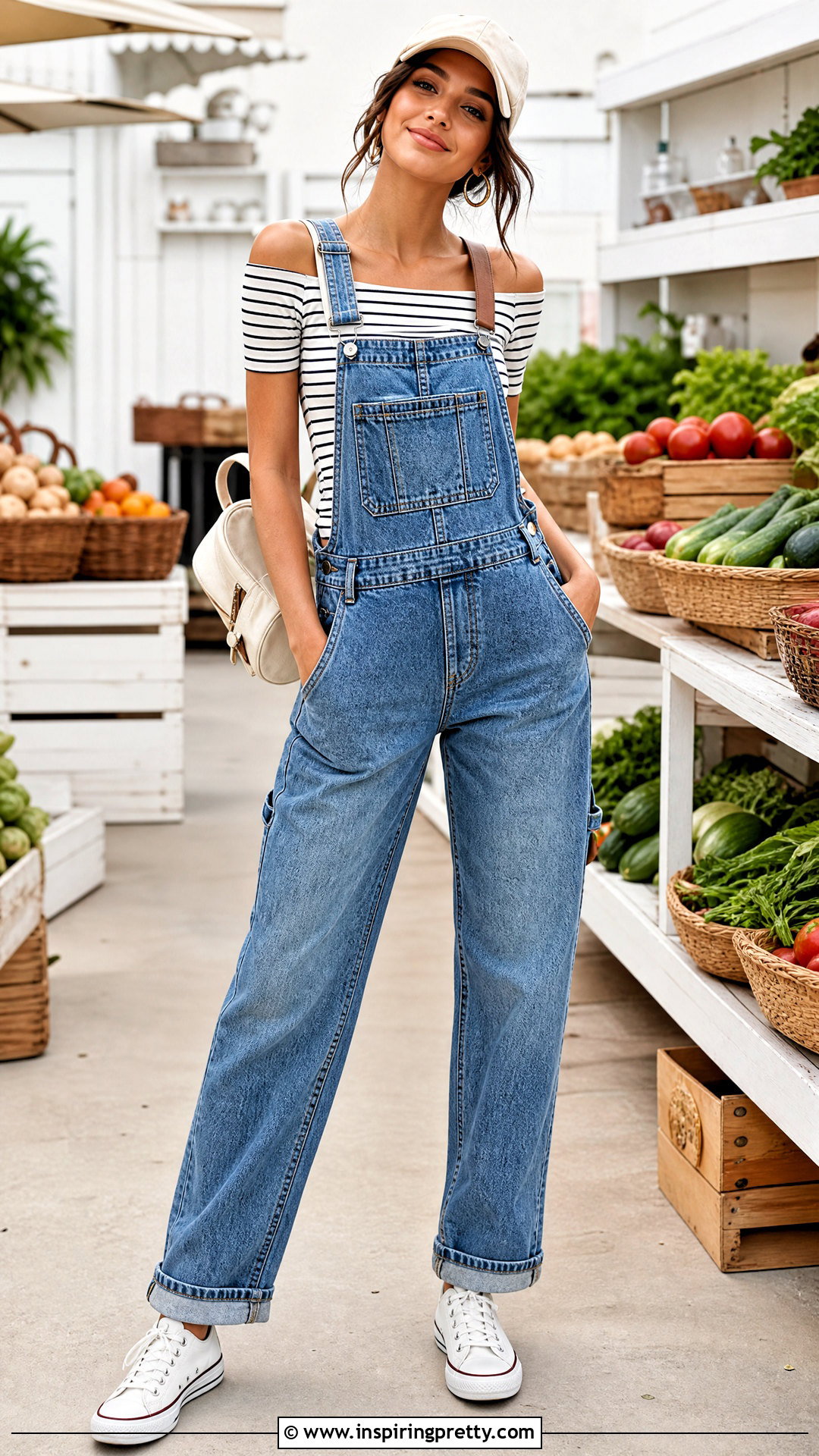 Bonnie Top With Denim Overalls - 25 bonnie top brandy melville outfit ideas