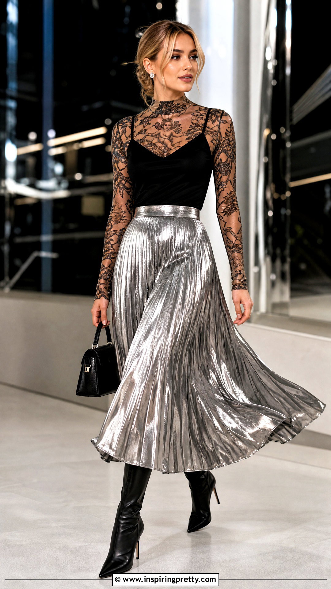 Born This Way Tattoo Top With Metallic Midi Skirt - 20 Born This Way Tattoo Tops