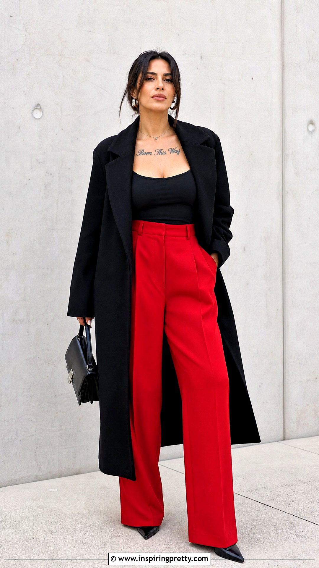 Born This Way Tattoo Top With Red Trousers - 20 Born This Way Tattoo Tops