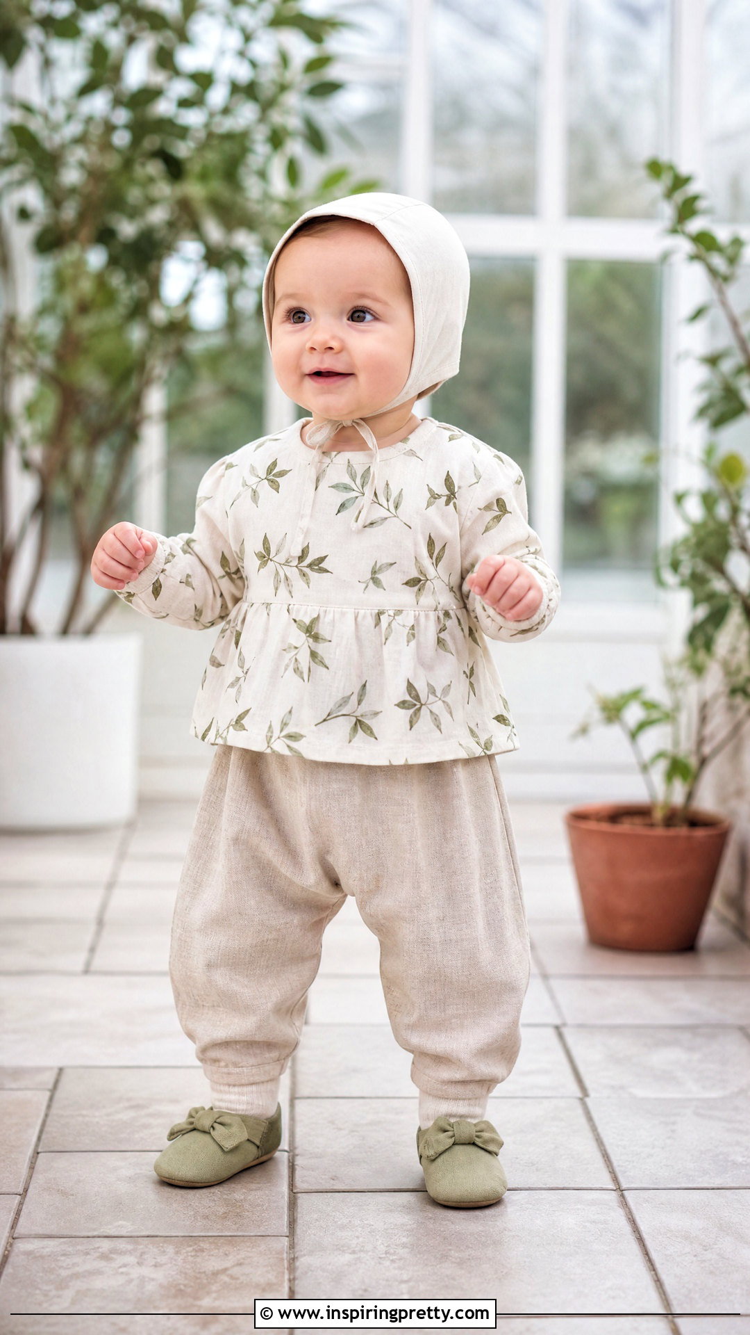 Botanical Baby Top With Linen Pants - 50 baby tops designs