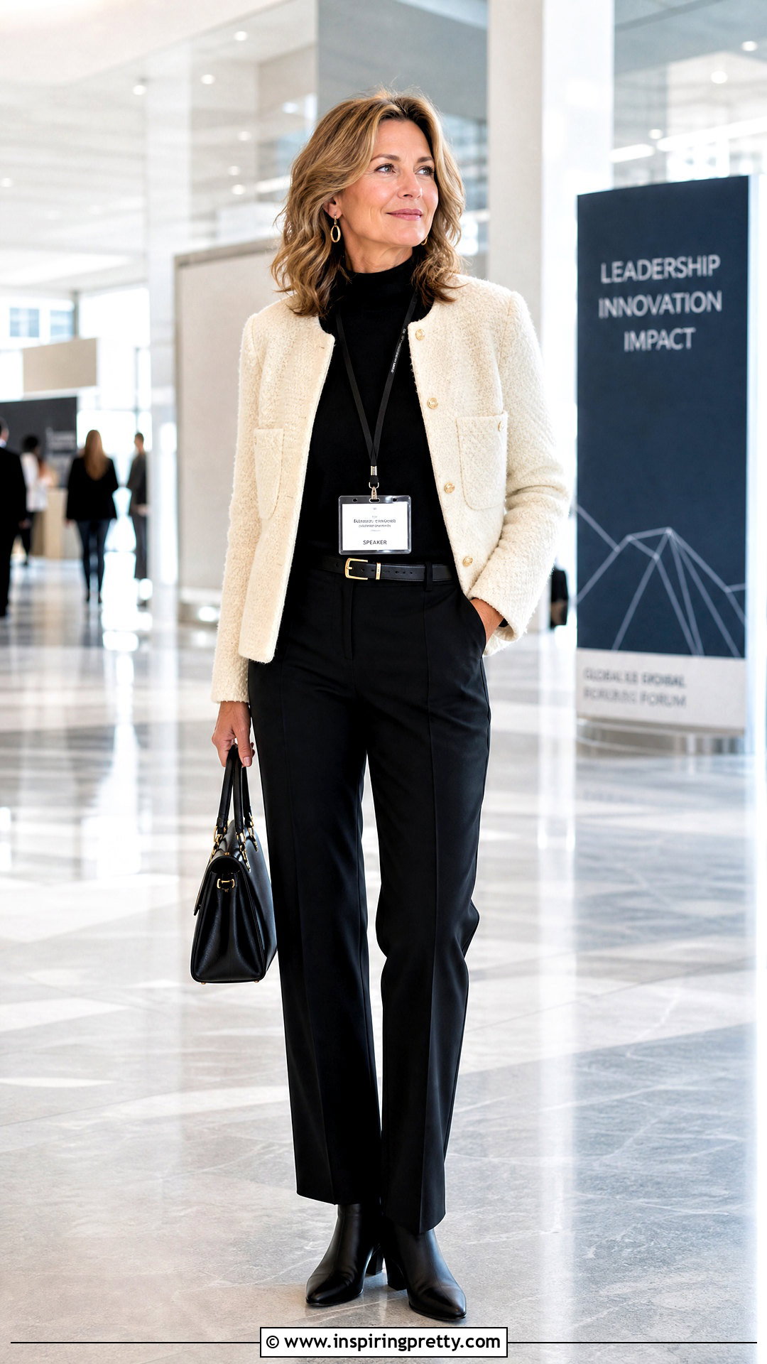 Boucle Sweater Jacket With Trousers - 50 winter tops for women