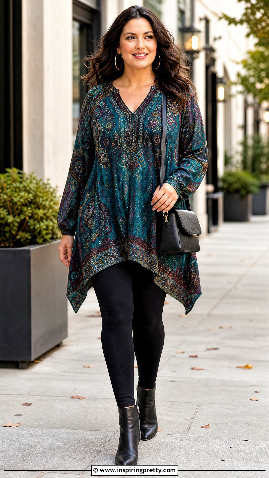Boutique Tunic Top With Black Leggings - 20 boutique tunic tops outfit ideas