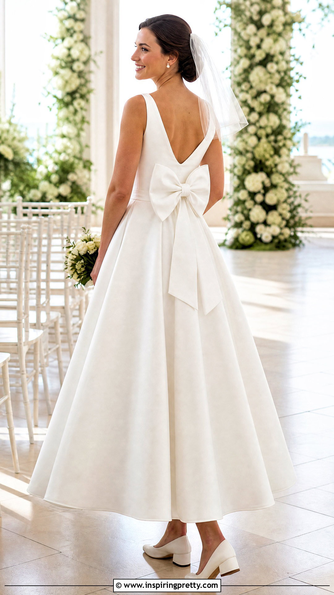 Bow Back Bridal Top With Circle Skirt - 25 bridal skirts and tops outfit ideas