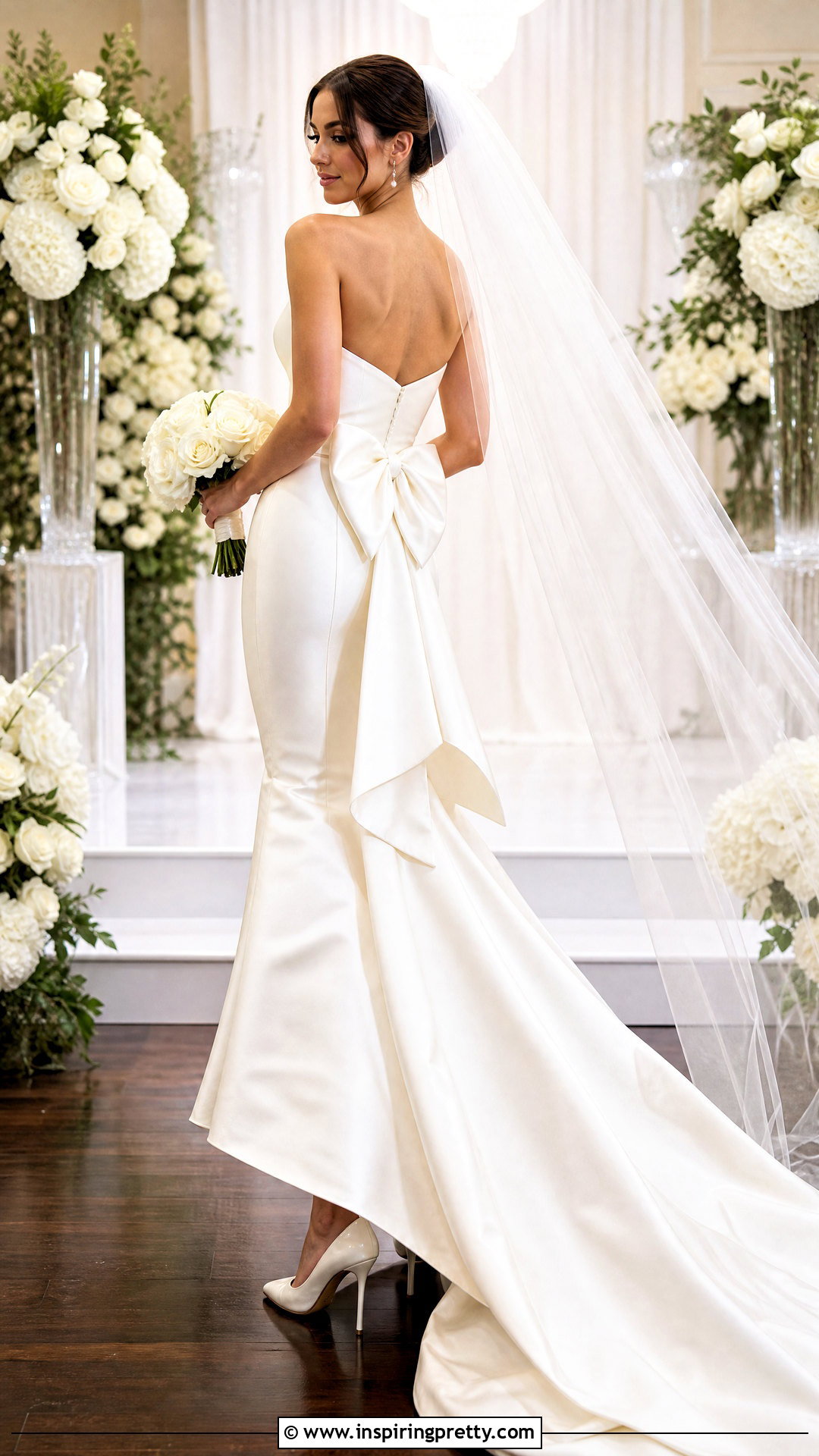 Bow Back Corset Top Mermaid Wedding Dress - 20 corset top mermaid wedding dress outfit ideas