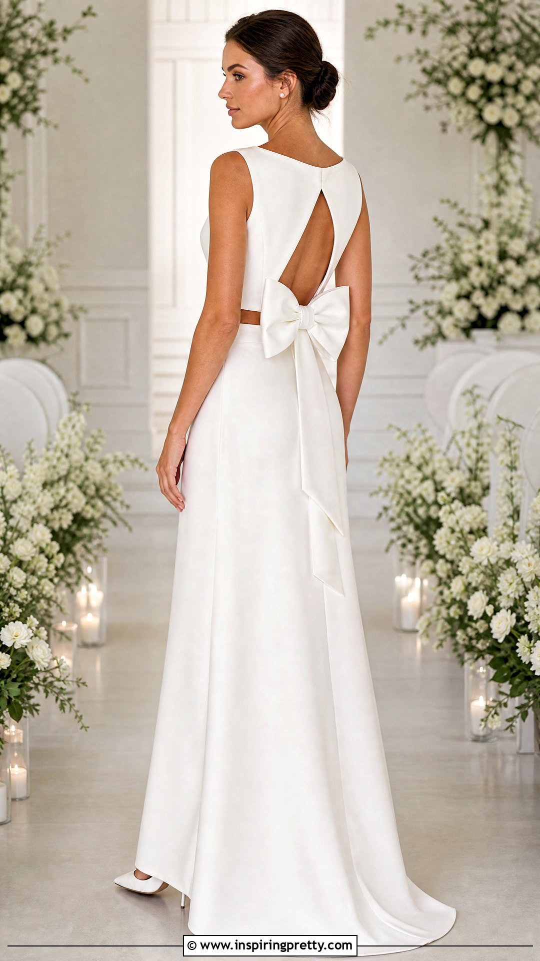 Bow Back Top And Simple Wedding Skirt - 20 Wedding Skirt And Top Two Pieces