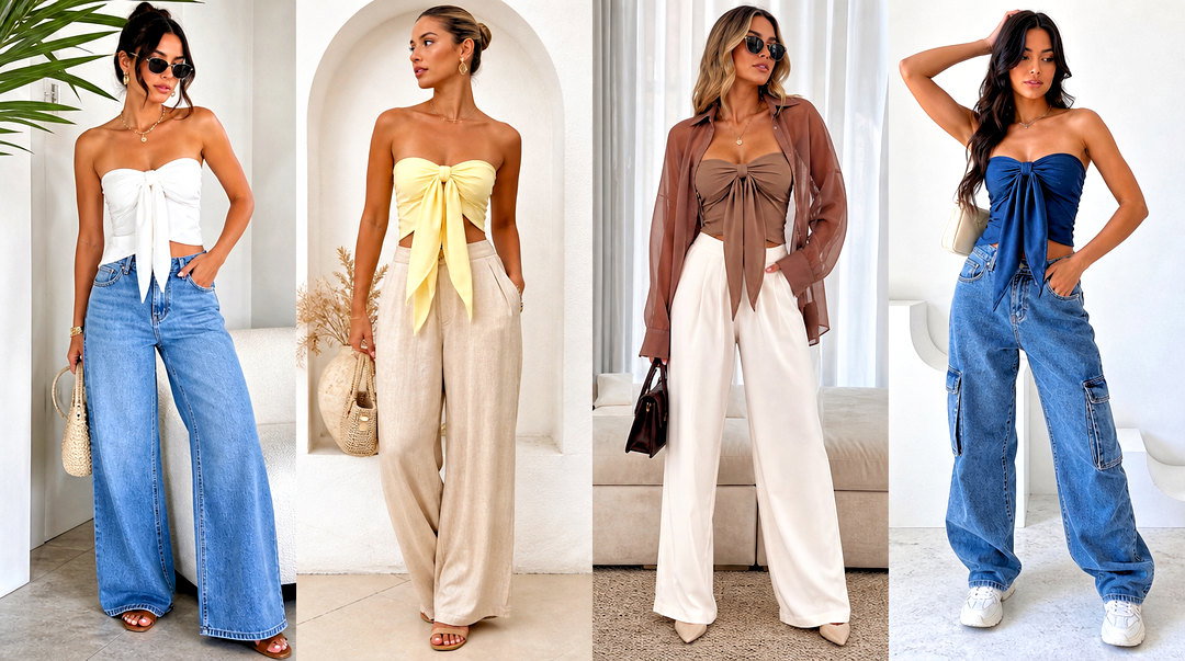 25 Bow Bandeau Top Outfit Ideas for Sweet Summer Style