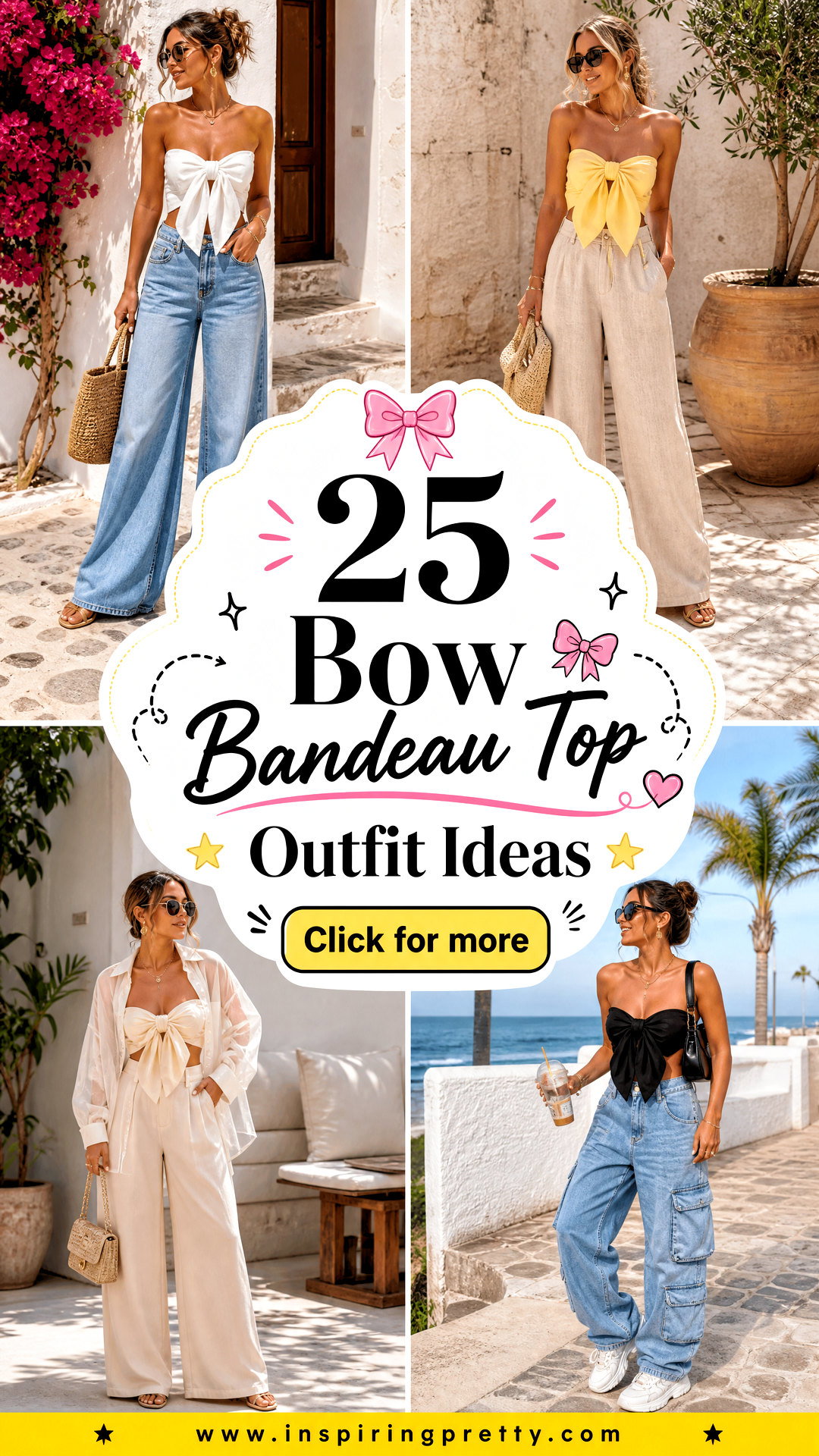 25 Bow Bandeau Top Outfit Ideas for Sweet Summer Style - 25 Bow Bandeau Top Outfit Ideas for Sweet Summer Style