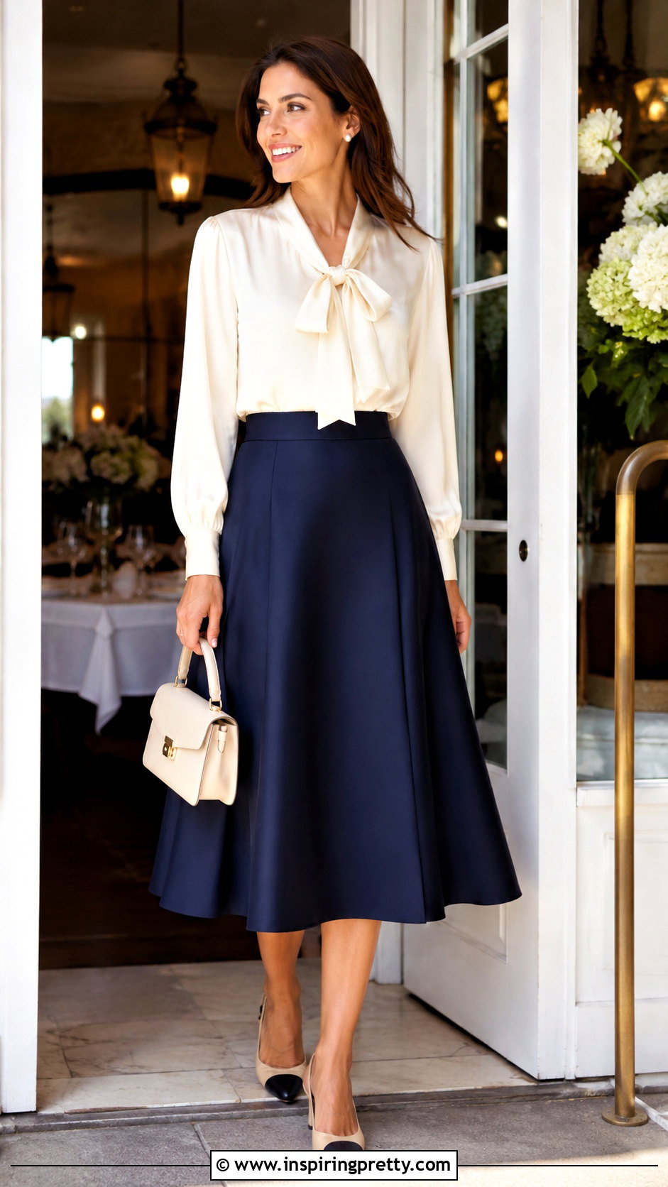 Bow Front Sunday Top With A Line Skirt - 50 sunday top design