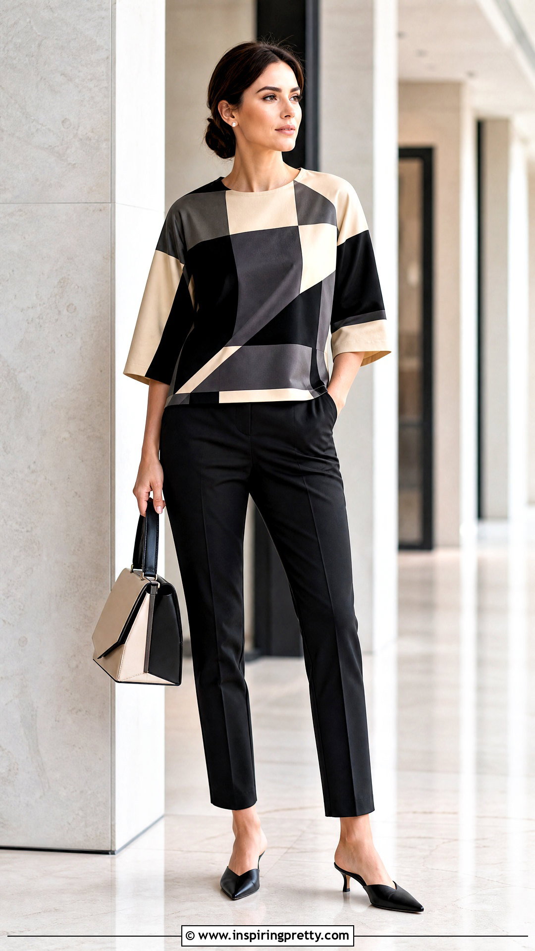 Boxy Cotton Top With Tapered Trousers - 50 cotton tops designs