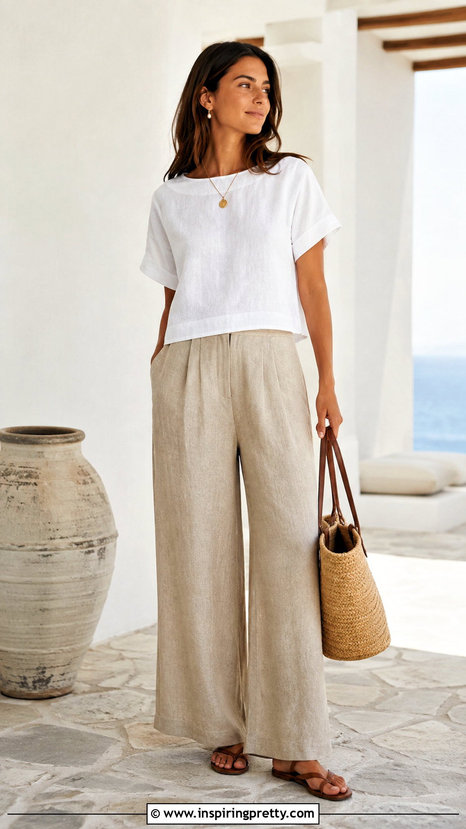 Boxy Linen Top With Linen Pants - How To Style Boxy Tops (25 Ways)