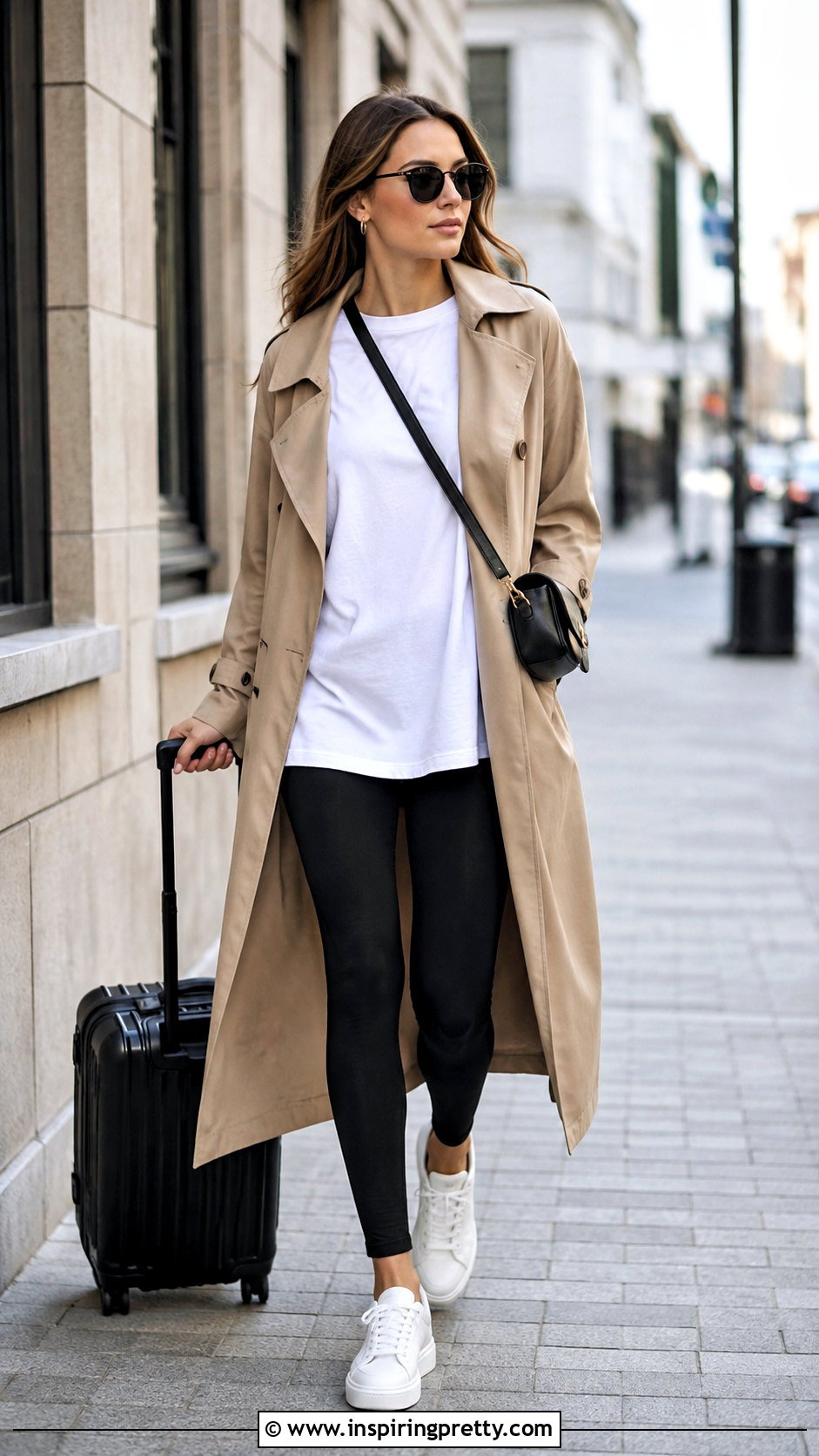 Boxy Top With Leggings and a Trench Coat - How To Style Boxy Tops (25 Ways)