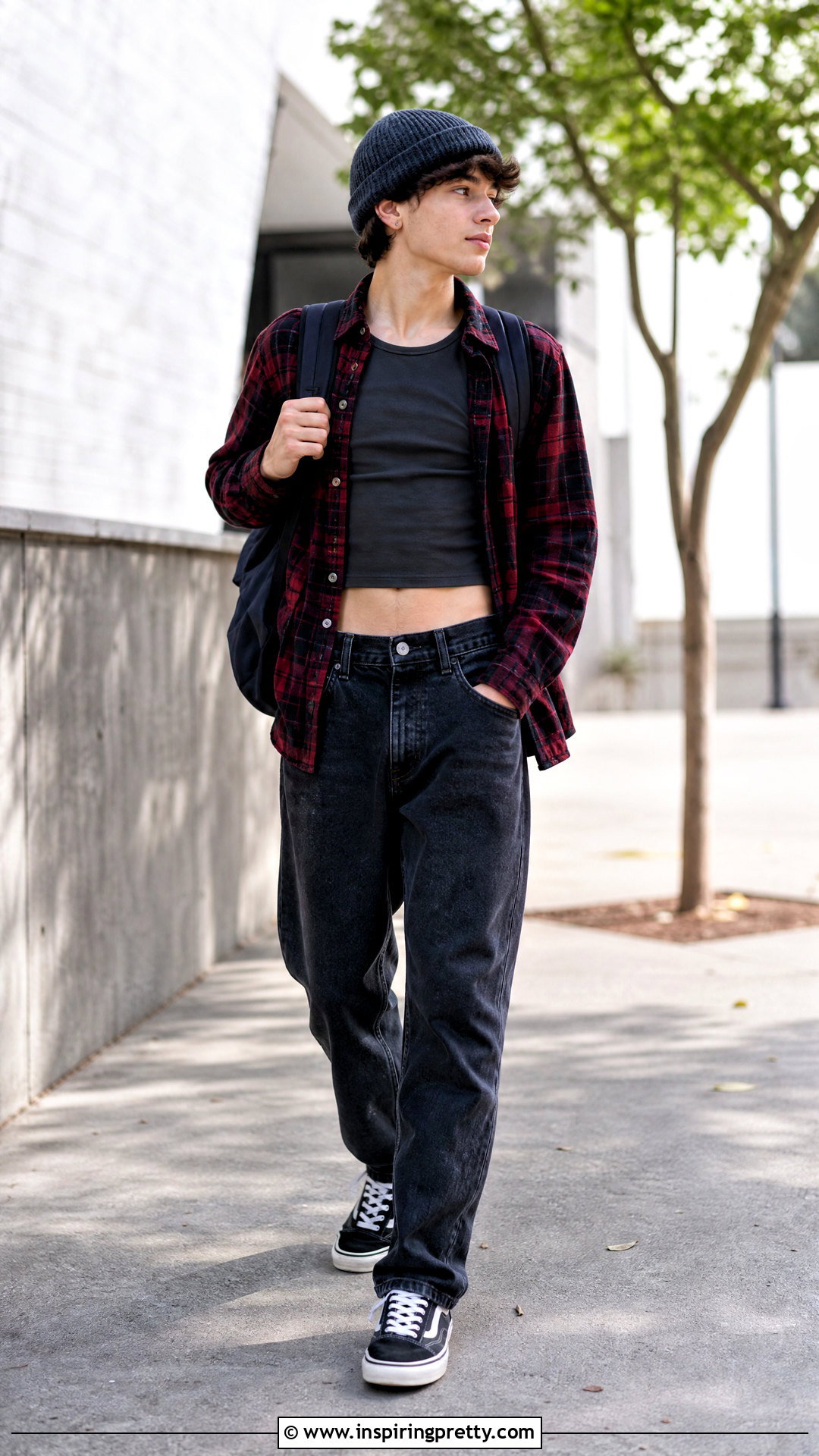 Boys Crop Top With Flannel Shirt - 20 boys crop tops outfit ideas