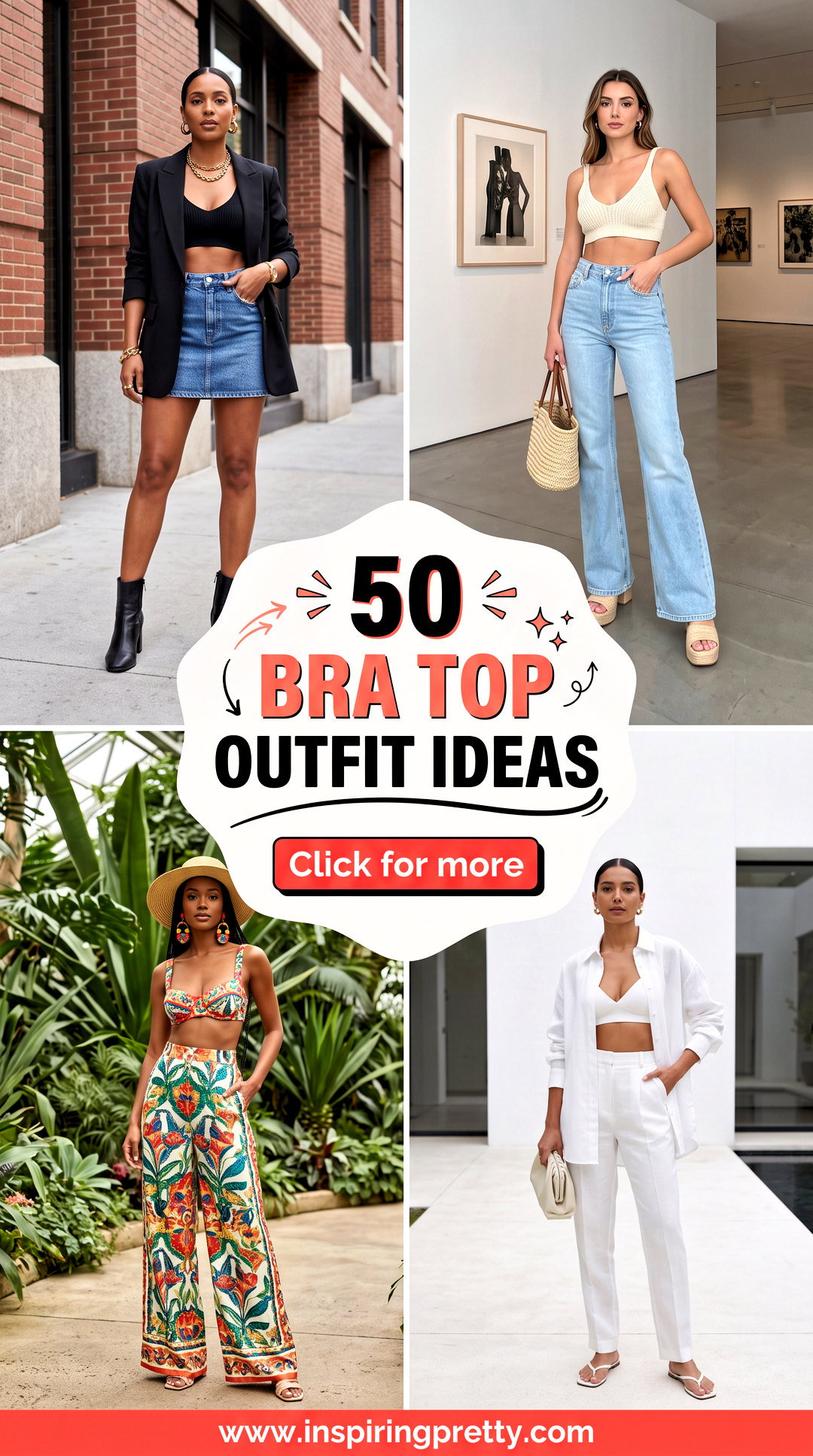50 Bra Top Outfit Ideas for Bold and Versatile Summer Style - 50 Bra Top Outfit Ideas for Bold and Versatile Summer Style