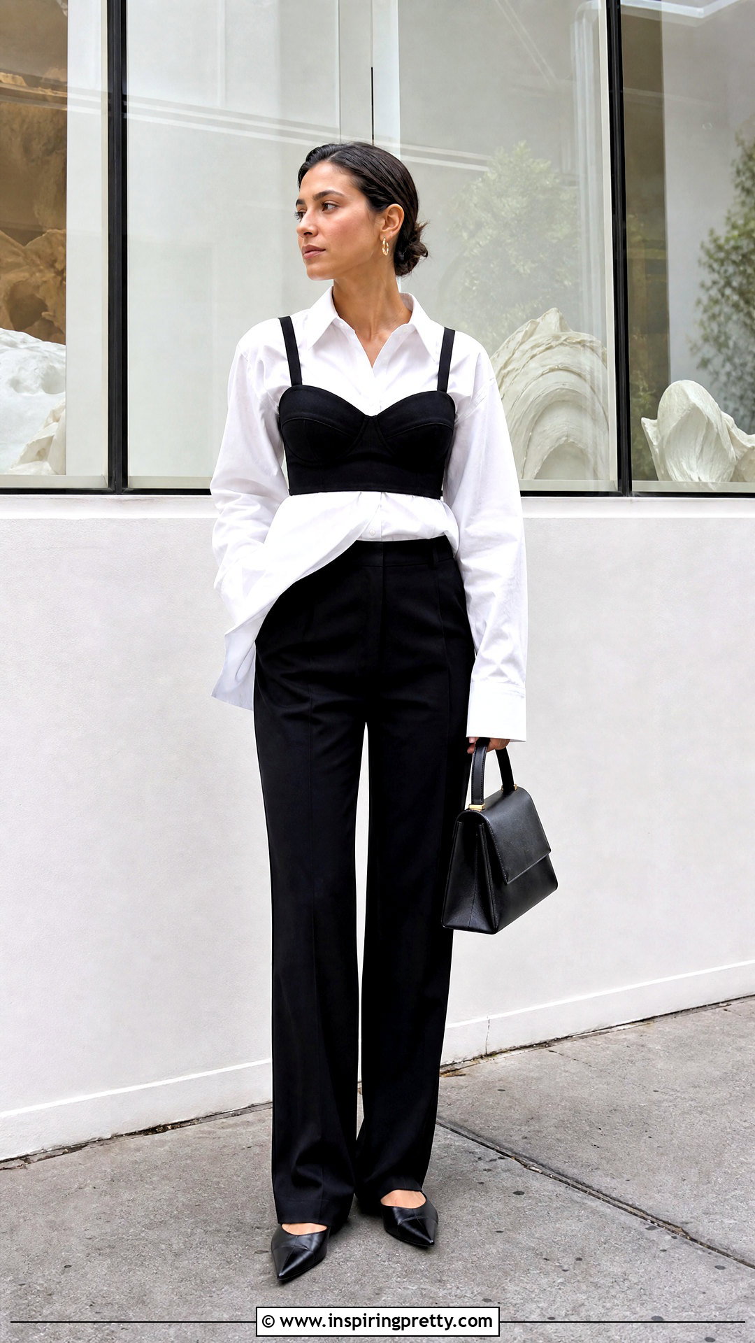 Bra Top Over Button Down Shirt - 50 bra top outfit ideas