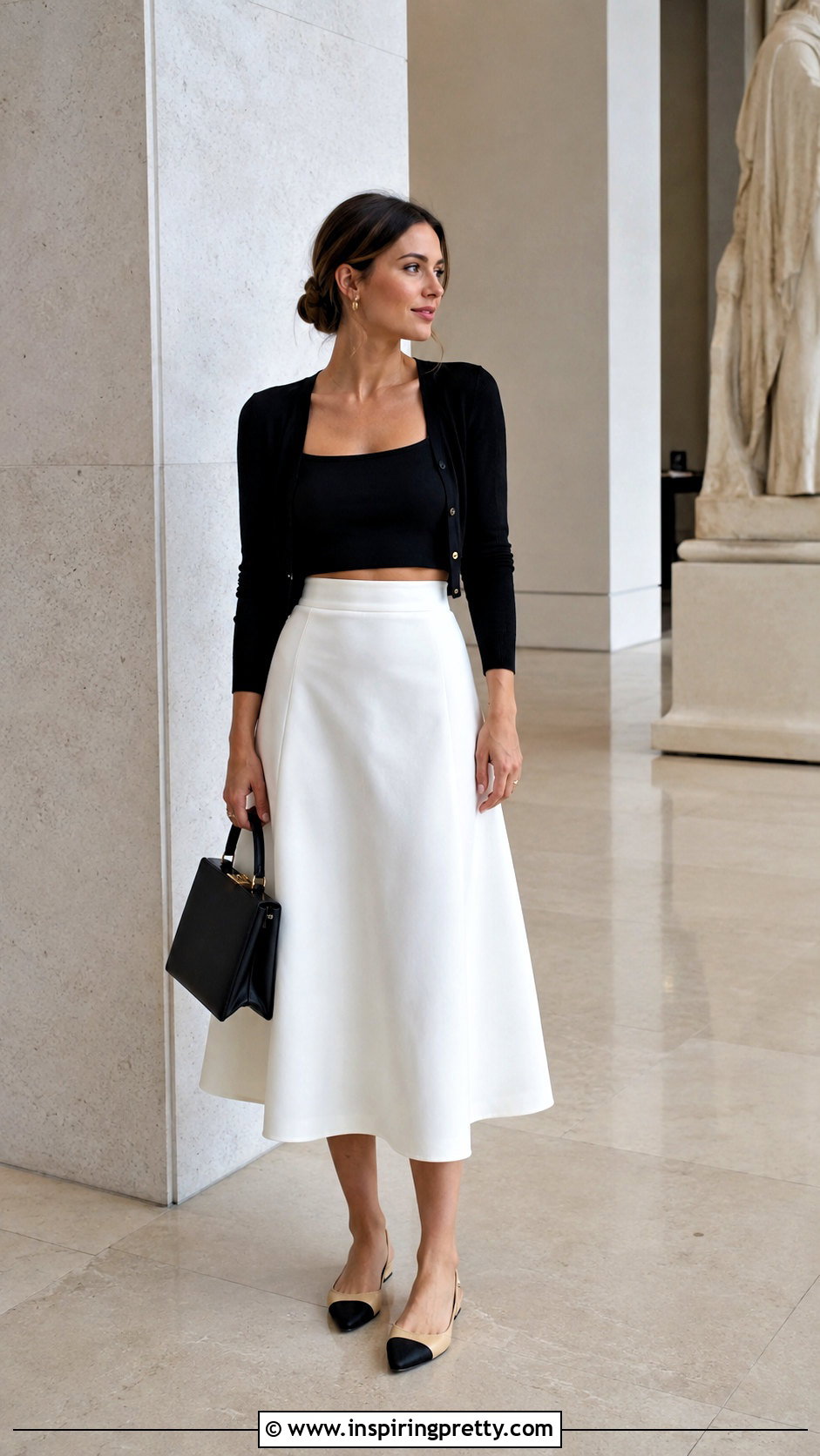 Bra Top With A Line Midi Skirt - 50 bra tops outfit ideas