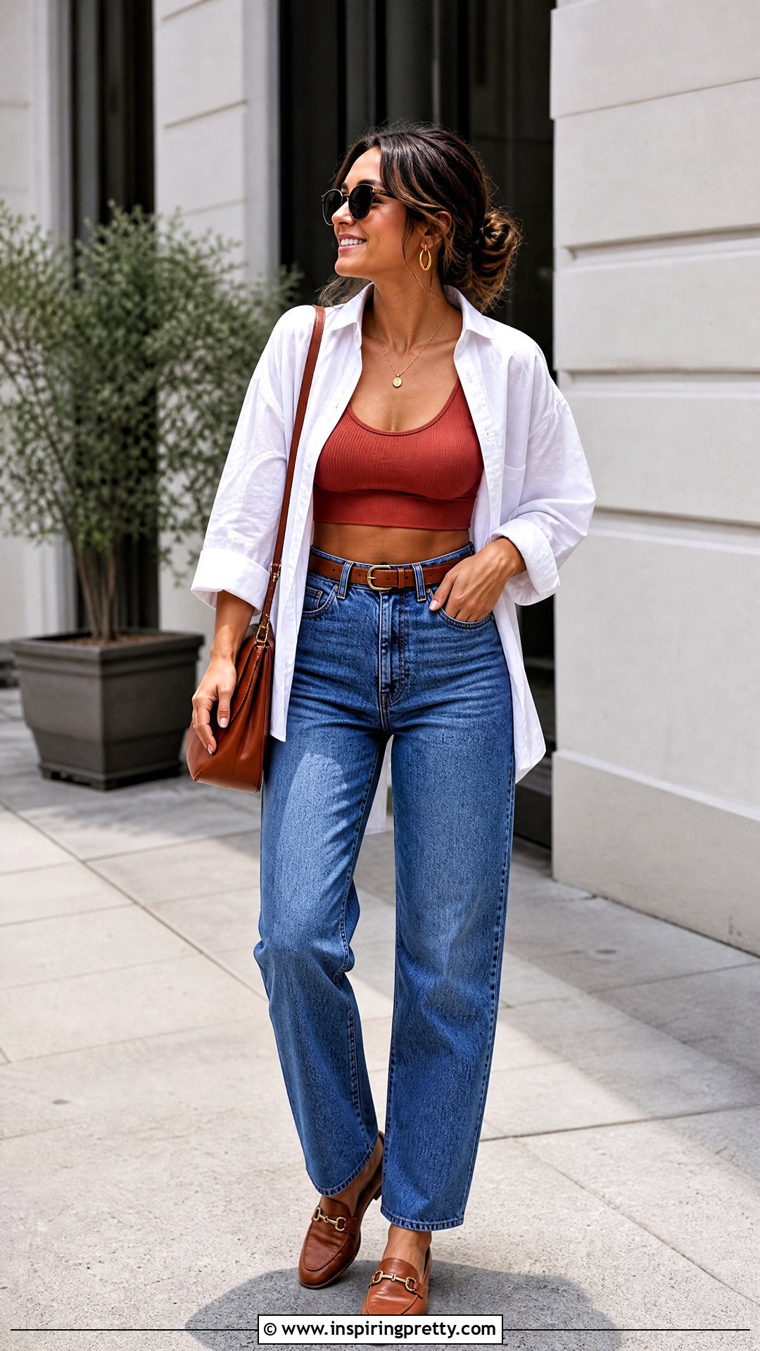 Bra Top With Open White Shirt - 50 bra top outfit ideas