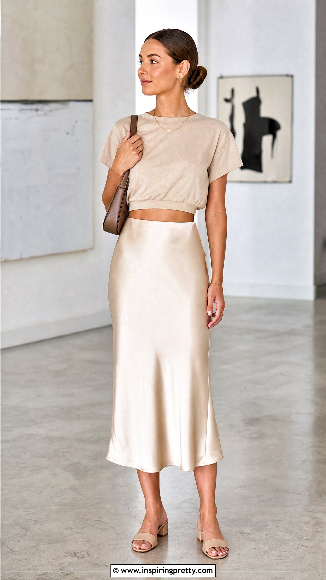 Bra Tuck Shirt Crop Top With A Midi Skirt - How To Make A Shirt Look Like A Crop Top (25 Ways)