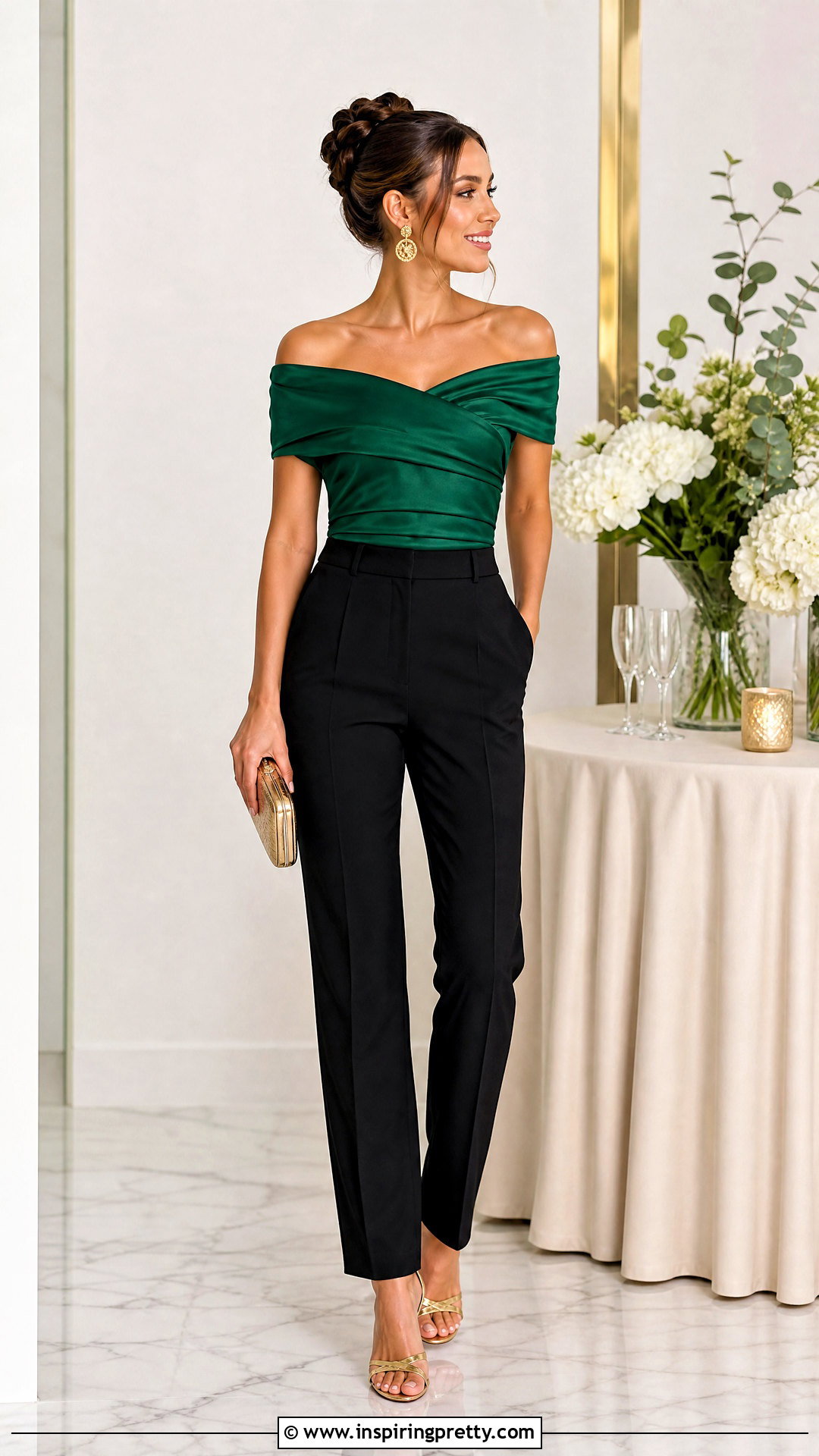 Braided Bun With Off Shoulder Top - 50 off shoulder top hairstyle ideas