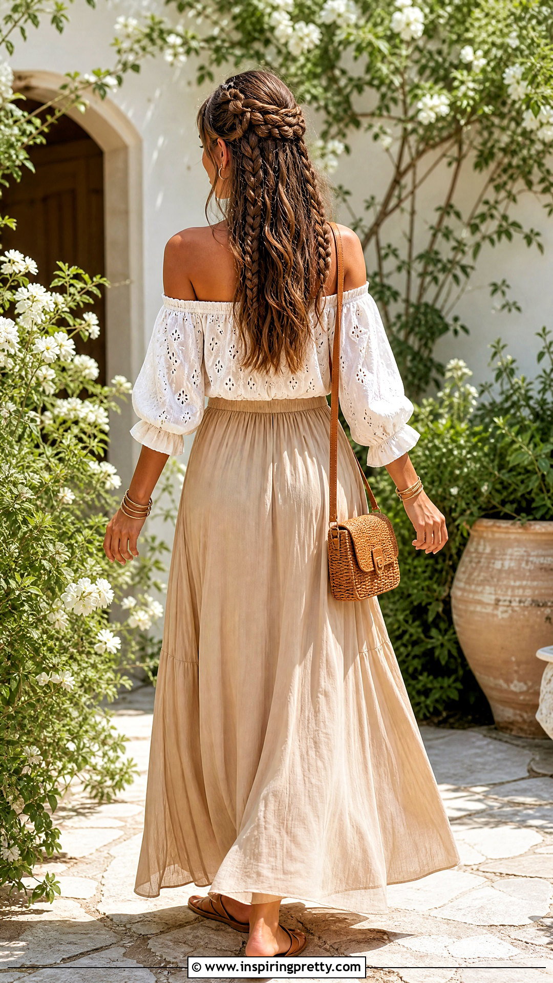 Braided Half Up Hair With Off Shoulder Top - 50 off shoulder top hairstyle ideas
