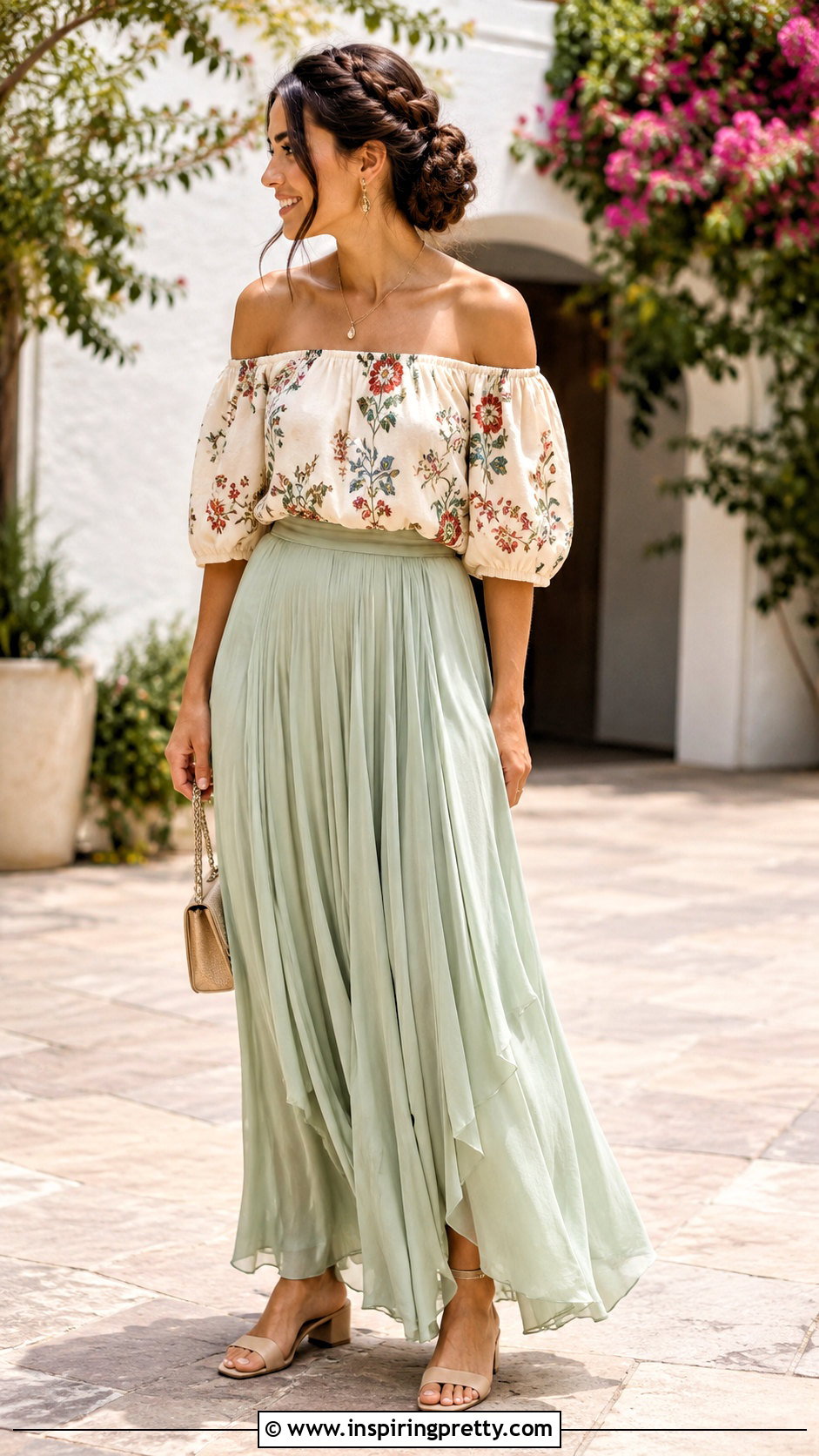 Braided Low Bun For Off Shoulder Tops - 50 hairstyles for off shoulder tops