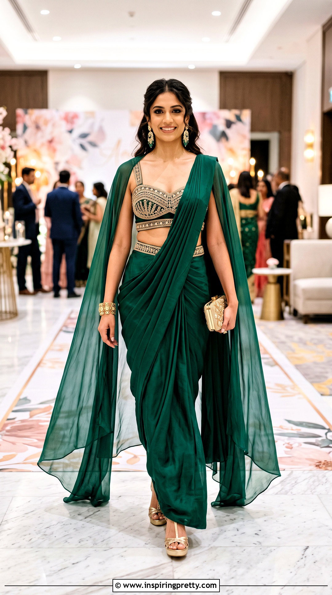 Bralette Crop Top Blouse With High Waist Saree - 50 latest crop top blouse designs
