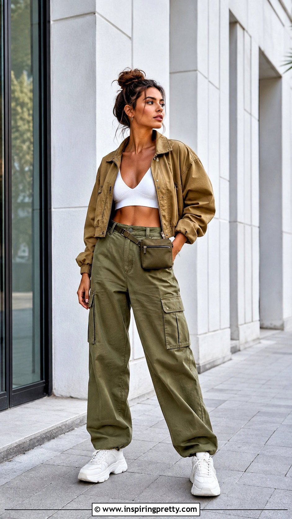 Bralette Top With Cargo Pants - 25 bralette top outfit ideas