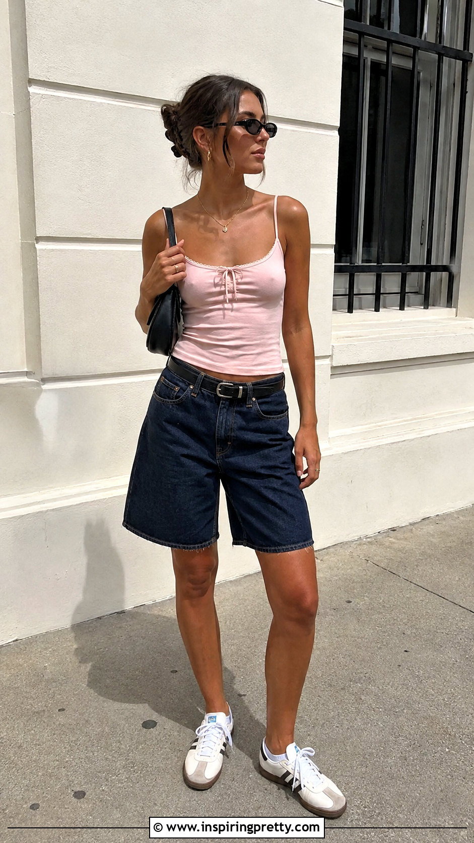 Brandy Melville Bow Top With Long Denim Shorts - 25 Brandy Melville Bow Top outfit ideas