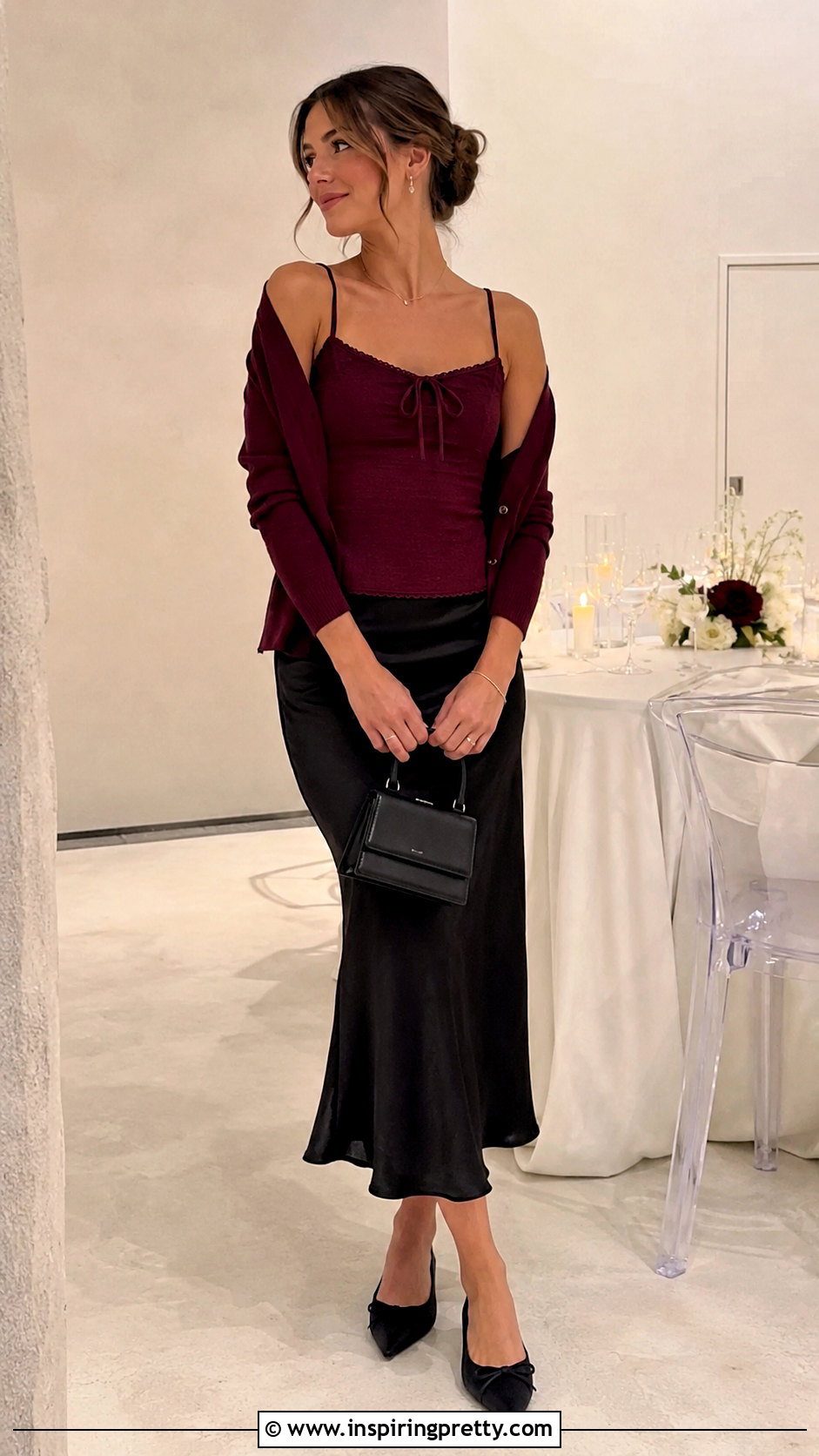 Brandy Melville Bow Top With Satin Midi Skirt - 25 Brandy Melville Bow Top outfit ideas