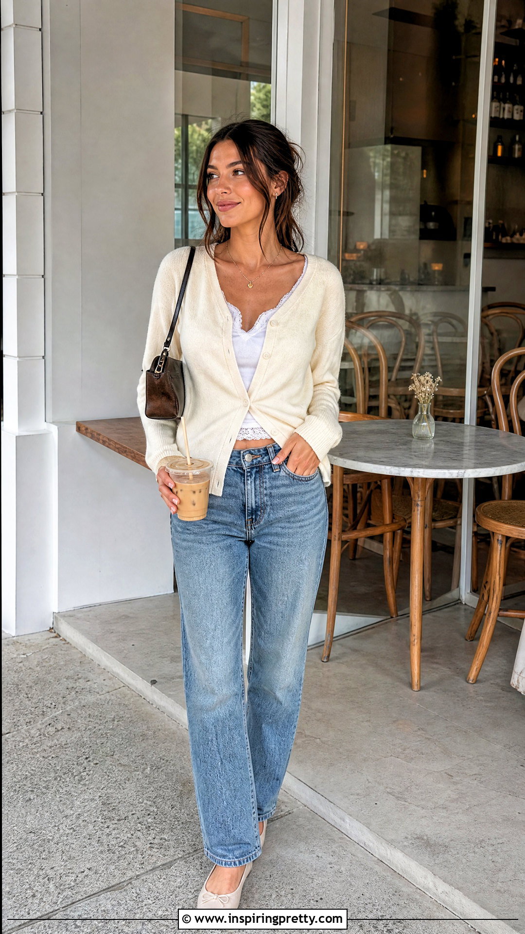 Brandy Melville Lace Cami With Cardigan And Jeans - 50 brandy melville tops outfit ideas