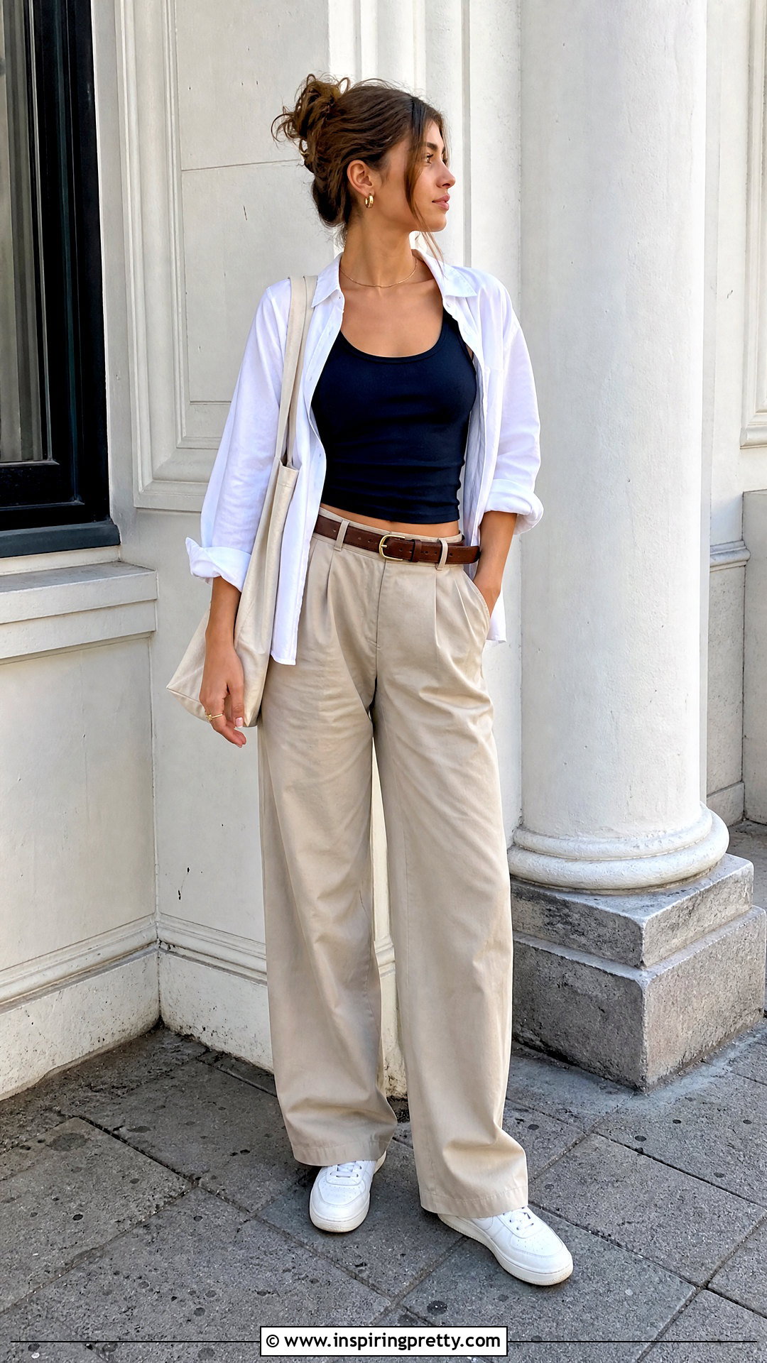Brandy Melville Navy Tank With Khaki Pants - 50 brandy melville tops outfit ideas