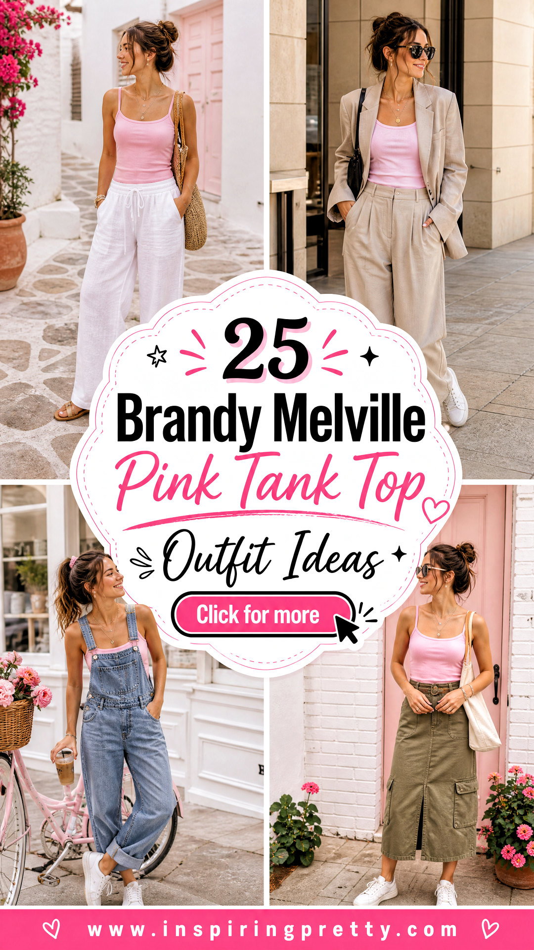 25 Brandy Melville Pink Tank Top Outfit Ideas for Cute Looks - 25 Brandy Melville Pink Tank Top Outfit Ideas for Cute Looks