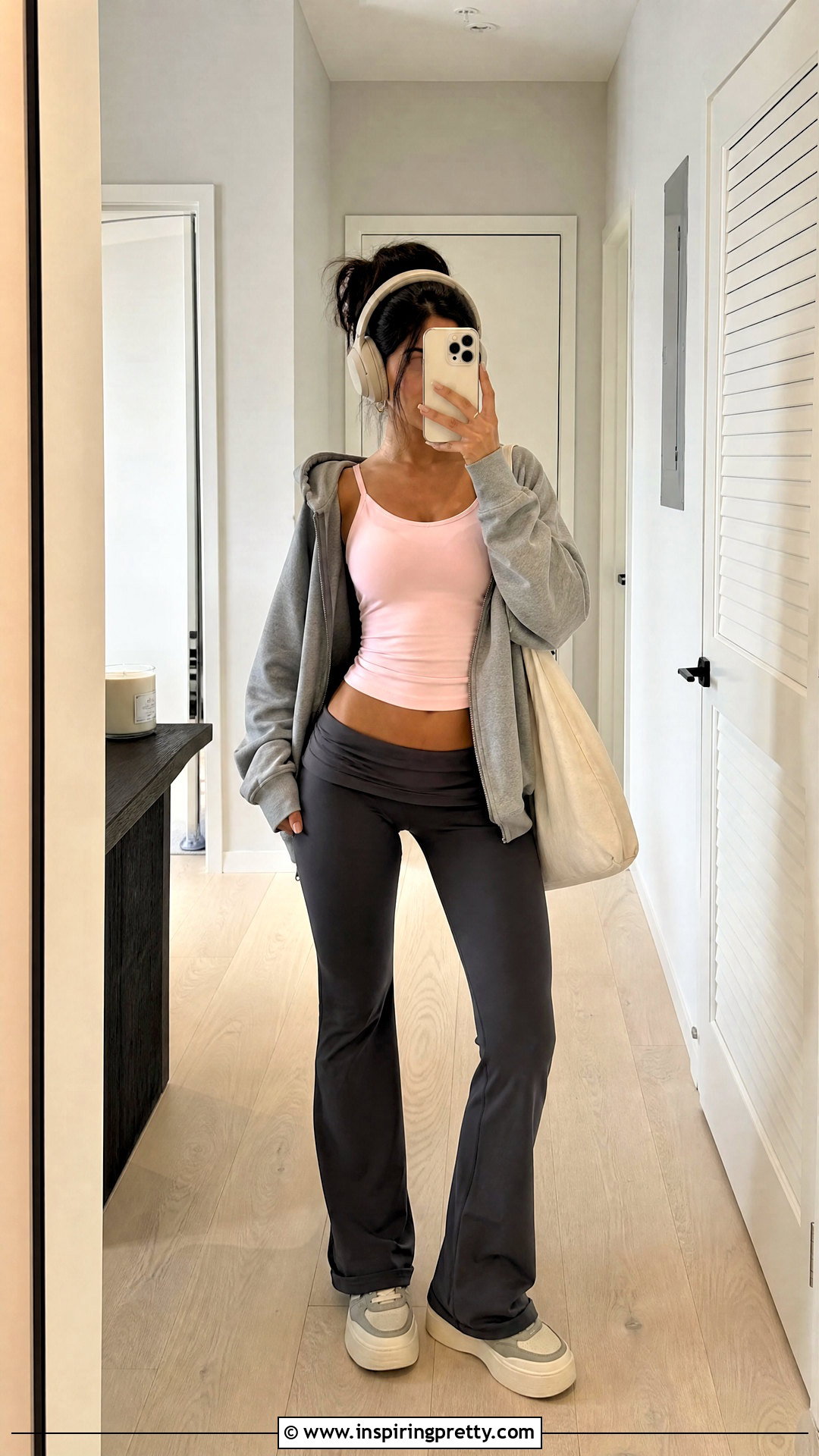 Brandy Melville Pink Tank Top With Yoga Pants And Zip Hoodie - 25 brandy melville pink tank top outfit ideas