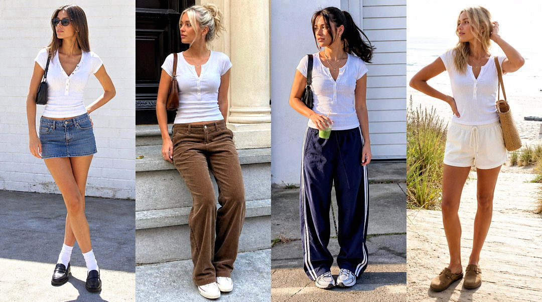 25 Brandy Melville Pointelle Top Outfit Ideas for Soft-Girl Style