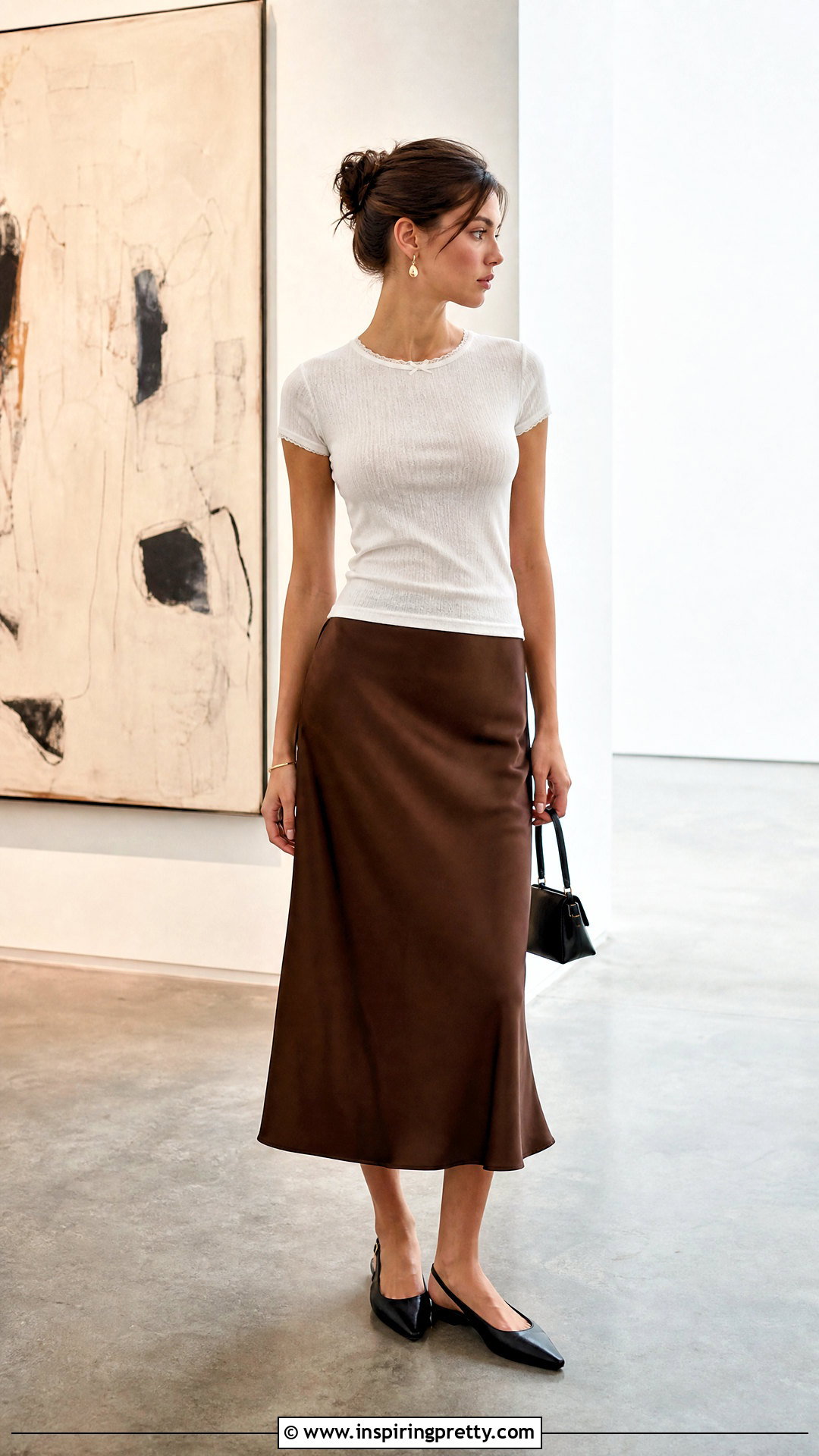 Brandy Melville Pointelle Top With Satin Midi Skirt - 25 Brandy Melville Pointelle Top outfit ideas