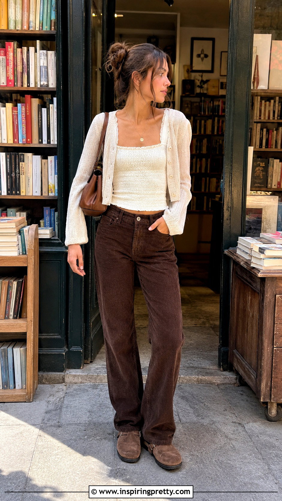 Brandy Melville Puff Sleeve Top With Corduroy Pants - 20 Brandy Melville Puff Sleeve Top outfit ideas