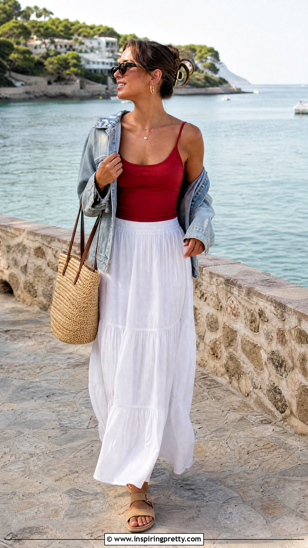 Brandy Melville Red Tank With White Maxi Skirt - 50 brandy melville tops outfit ideas
